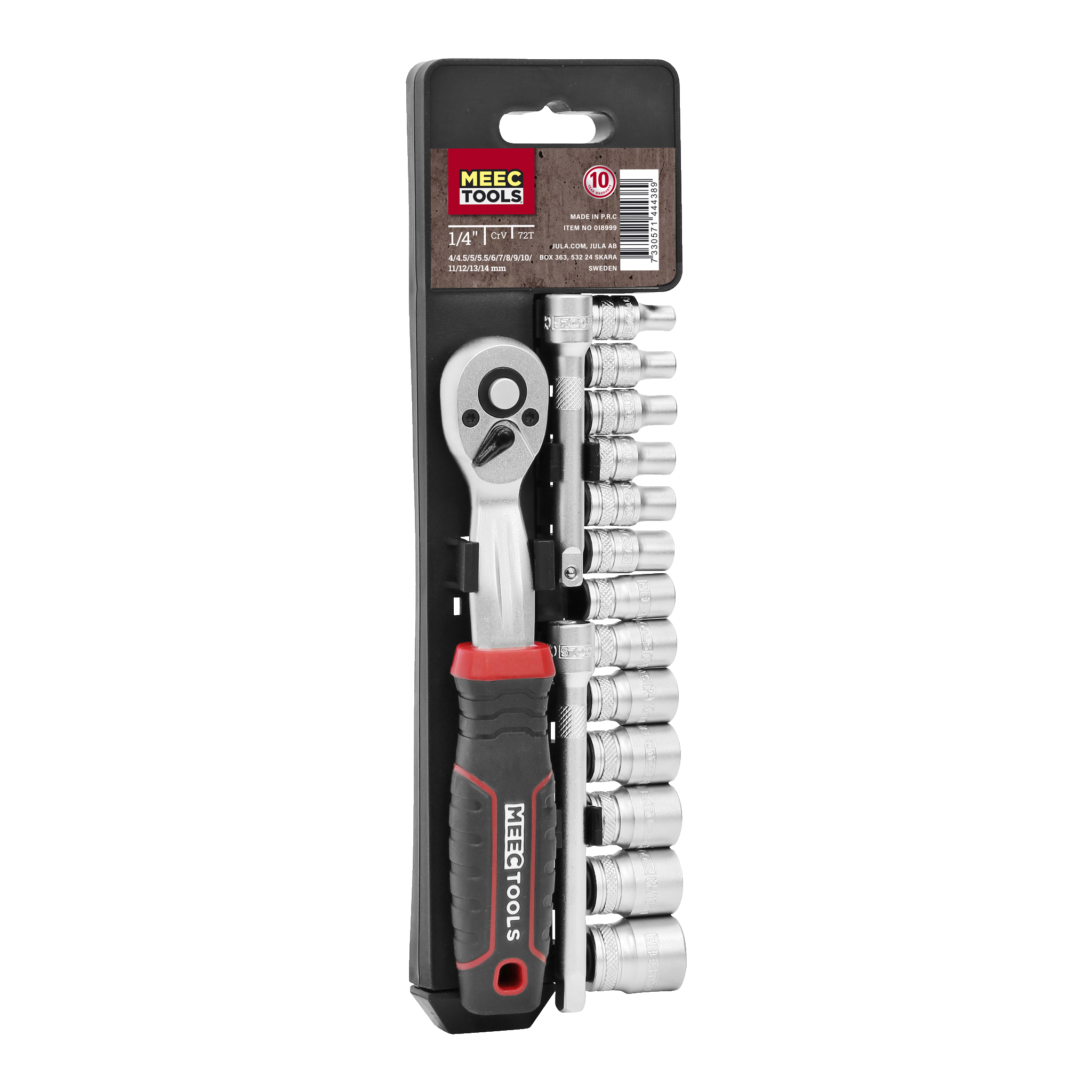 Pipenøkkelsett 16 deler 1/4"