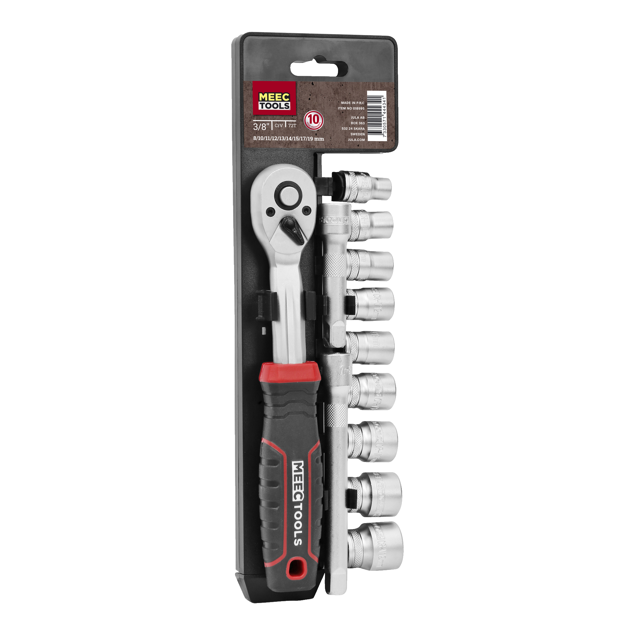Hylsnyckelsats 12 delar 3/8"