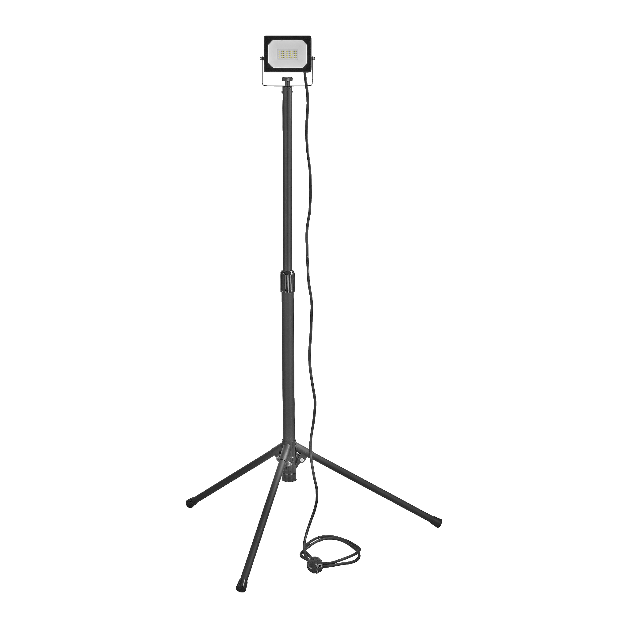 Arbetslampa med stativ LED 1900 lm 20 W IP65 Anslut (513)199.-Vinklingsbart lamphus (360°)Höj-/sänkbar – 88-120 cmDammskyddad och striltät