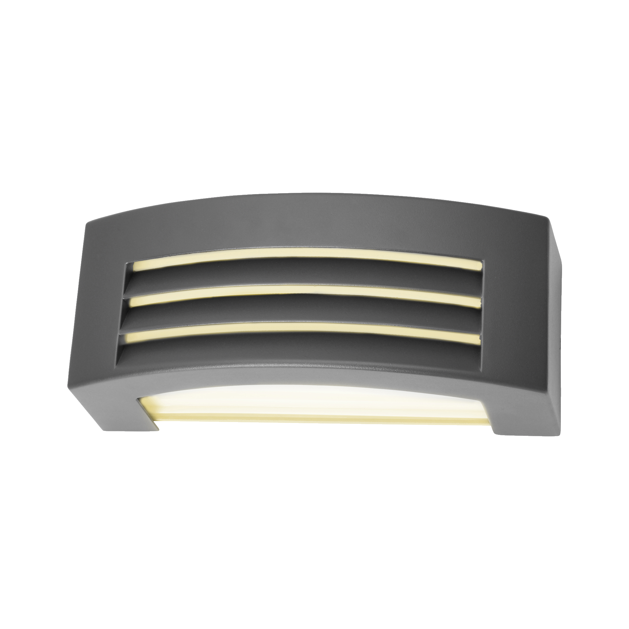 Vägglampa IP44 E27 Anslut (62)199.-Armatur av aluminiumFrostat lampglas av plast
