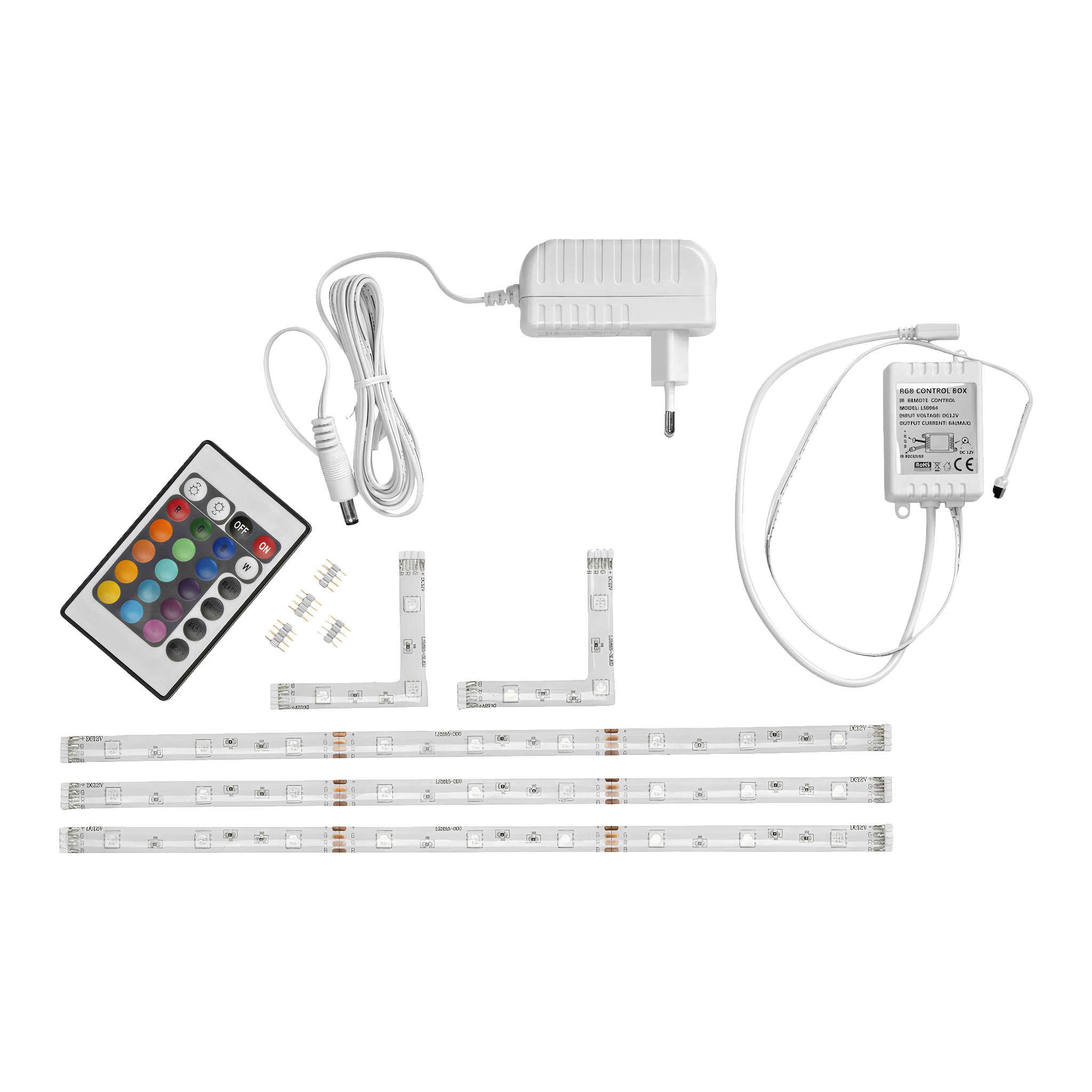 RGB-lister LED 3-pk 3x2,4 W 90 cm