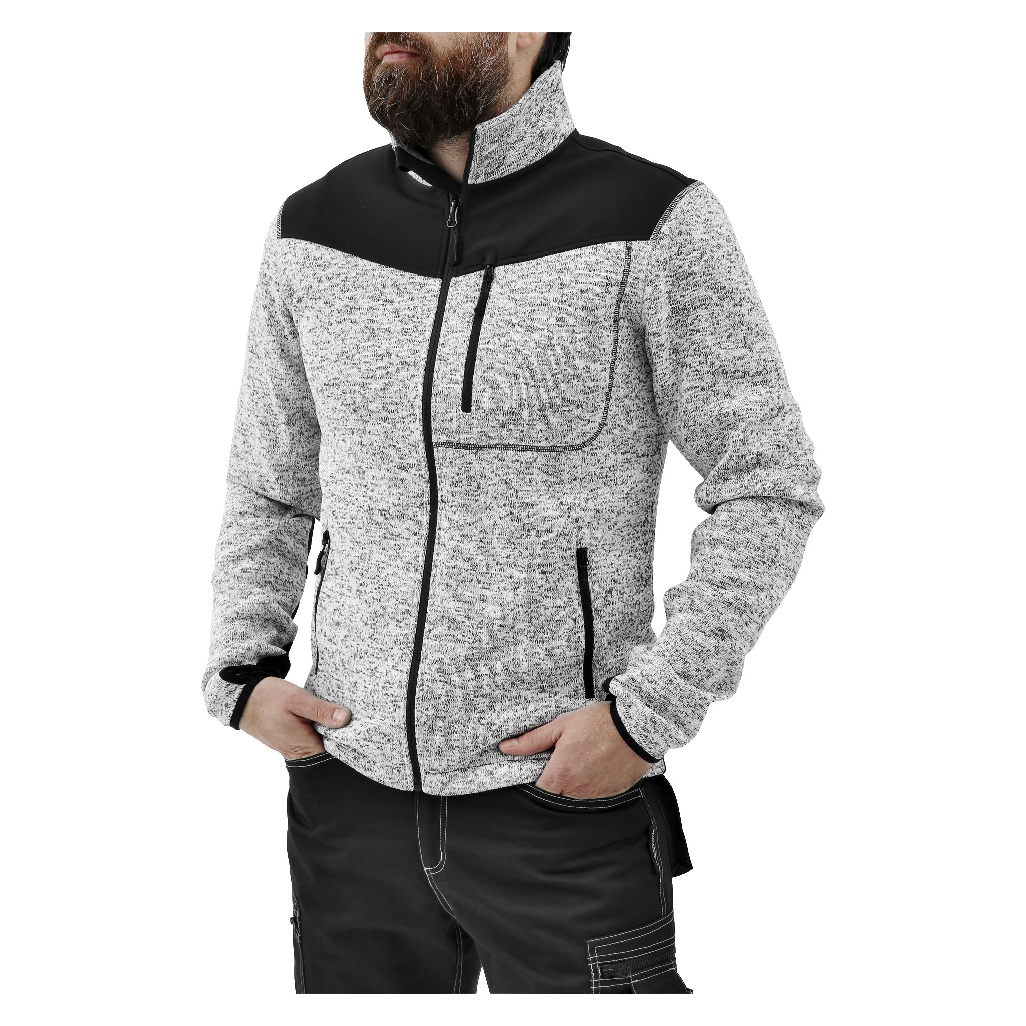 Strikket fleecegenser herre XXXL