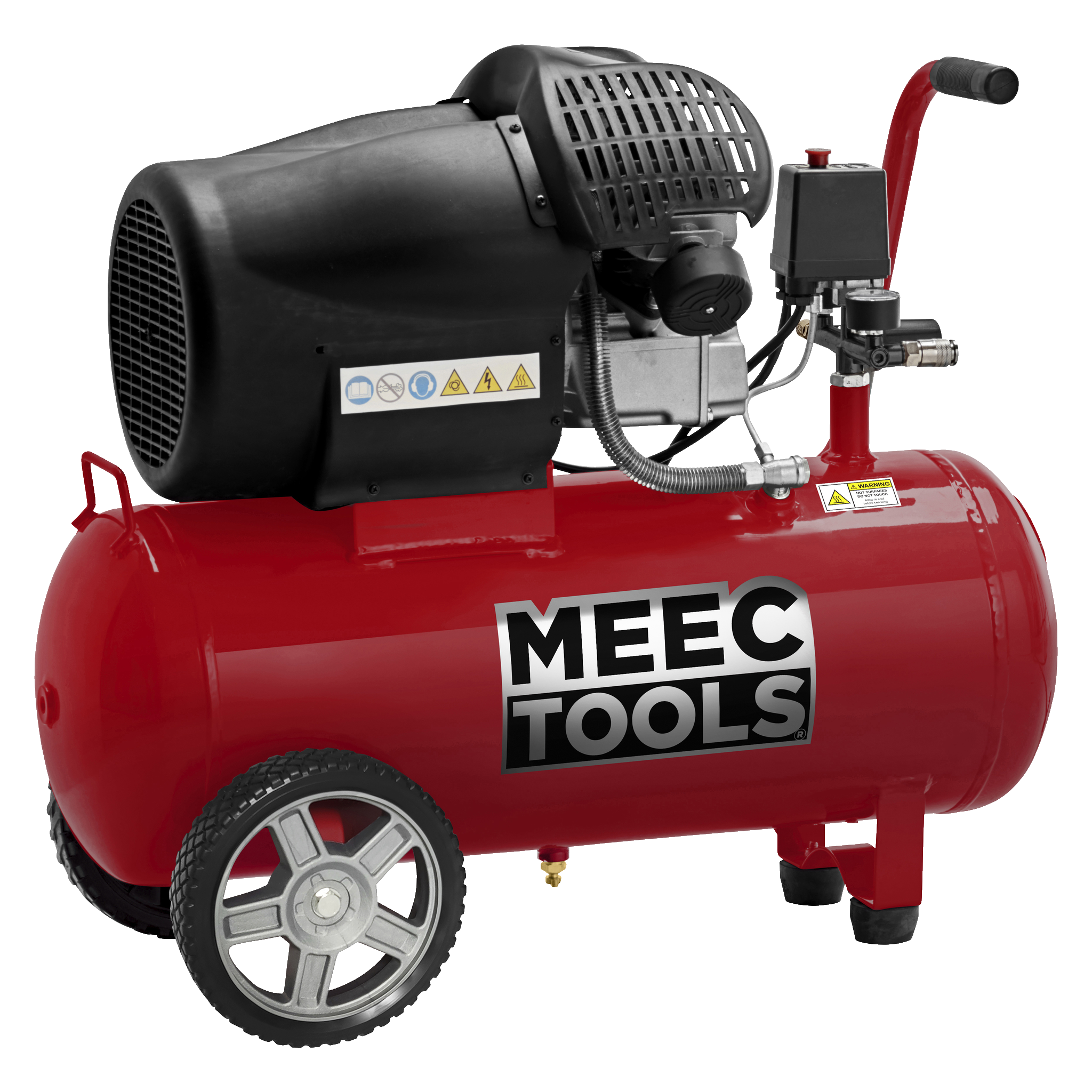 Kompressor 50 l 2200 W Meec Tools (138)2 2 699.-Motor med dubbla cylindrarKlarar tunga arbetsuppgifterOljesmord