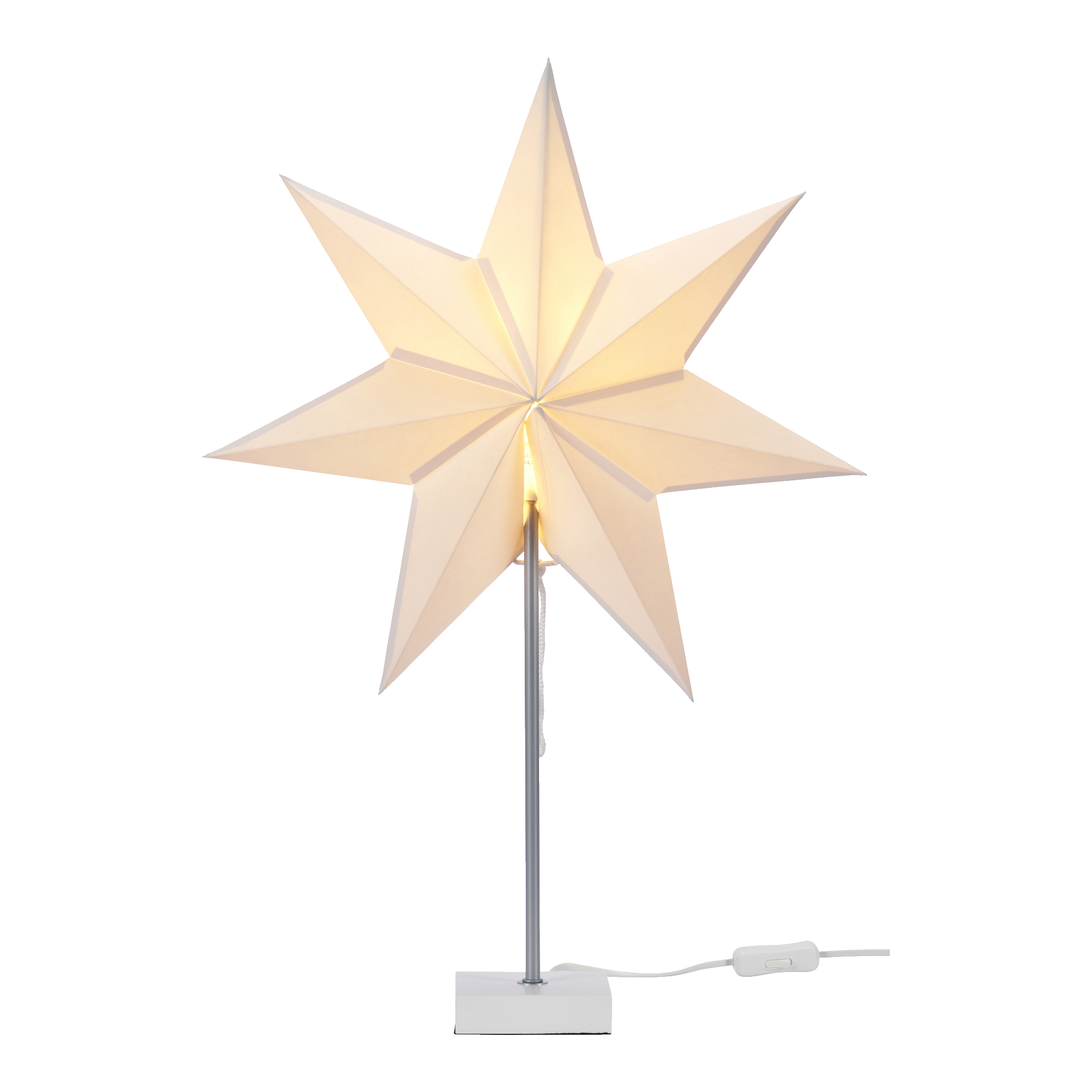 Hvit adventsstjerne på fot Ø45 cm E14