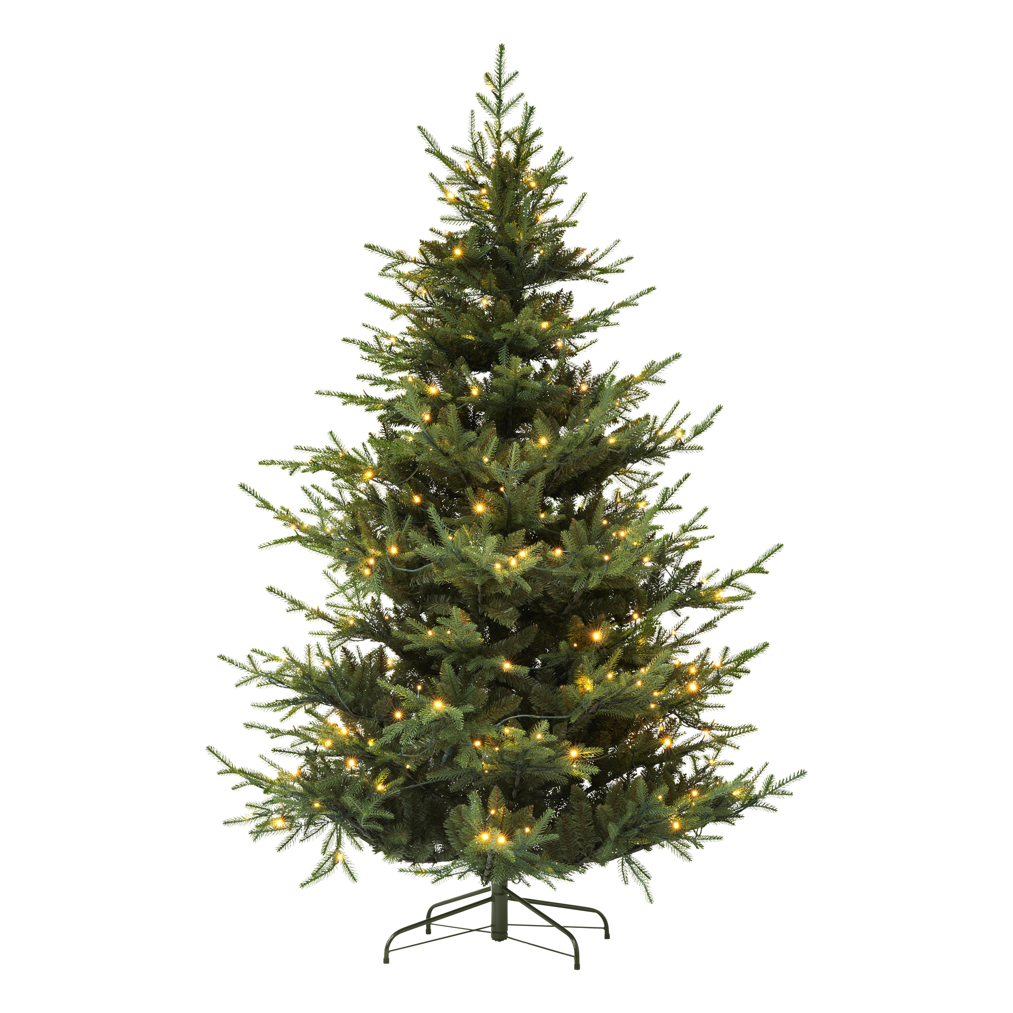 Naturtro juletre med LED-belysning 210 cm