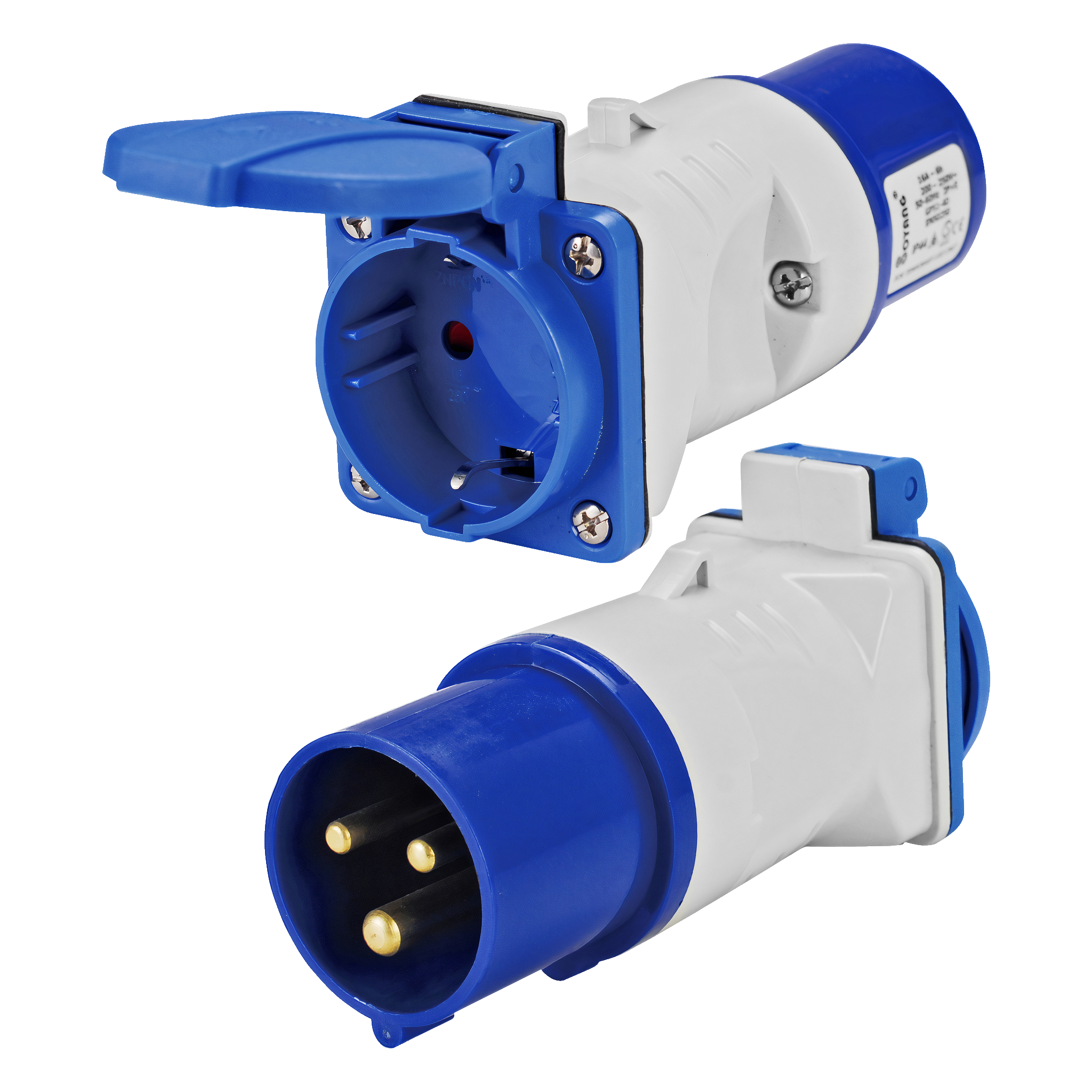 Adapter CEE IP44 230 V Anslut (55)99,99903-polig stickproppTill schuko-uttagMed skyddslock