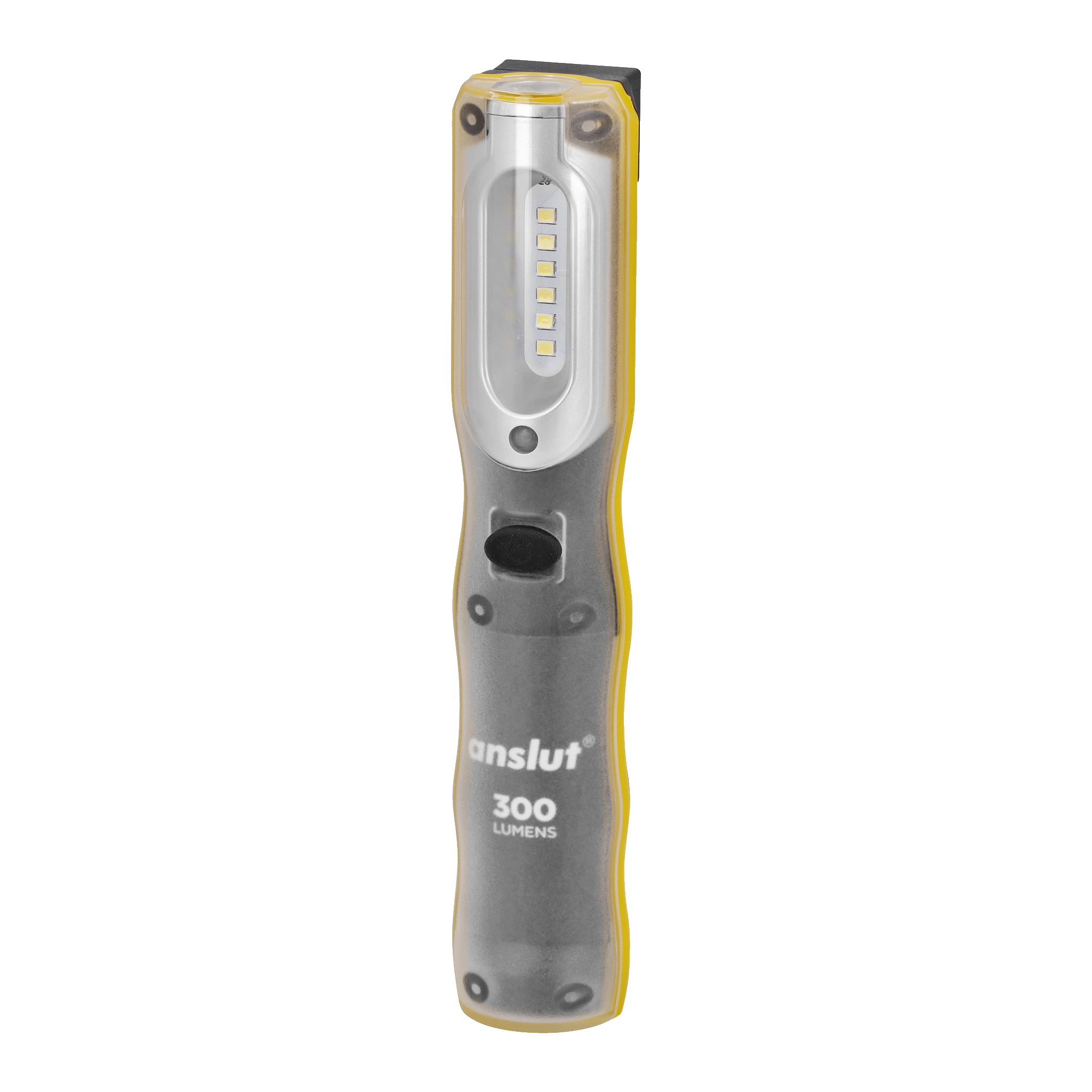Laddbar arbetslampa LED 300 lm 3 W IP54 Anslut (366)199.-Två ljuskällorMagnetfästeUSB-laddkabel medföljer