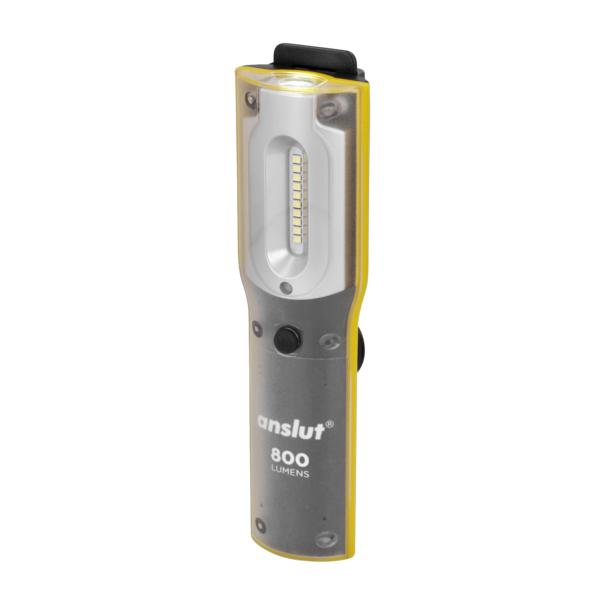 Laddbar arbetslampa LED 800 lm 6500 K / 5 W IP54 Anslut (144)399.-Två separata ljuskällorMagnetfästeSvängbar upphängningskrok