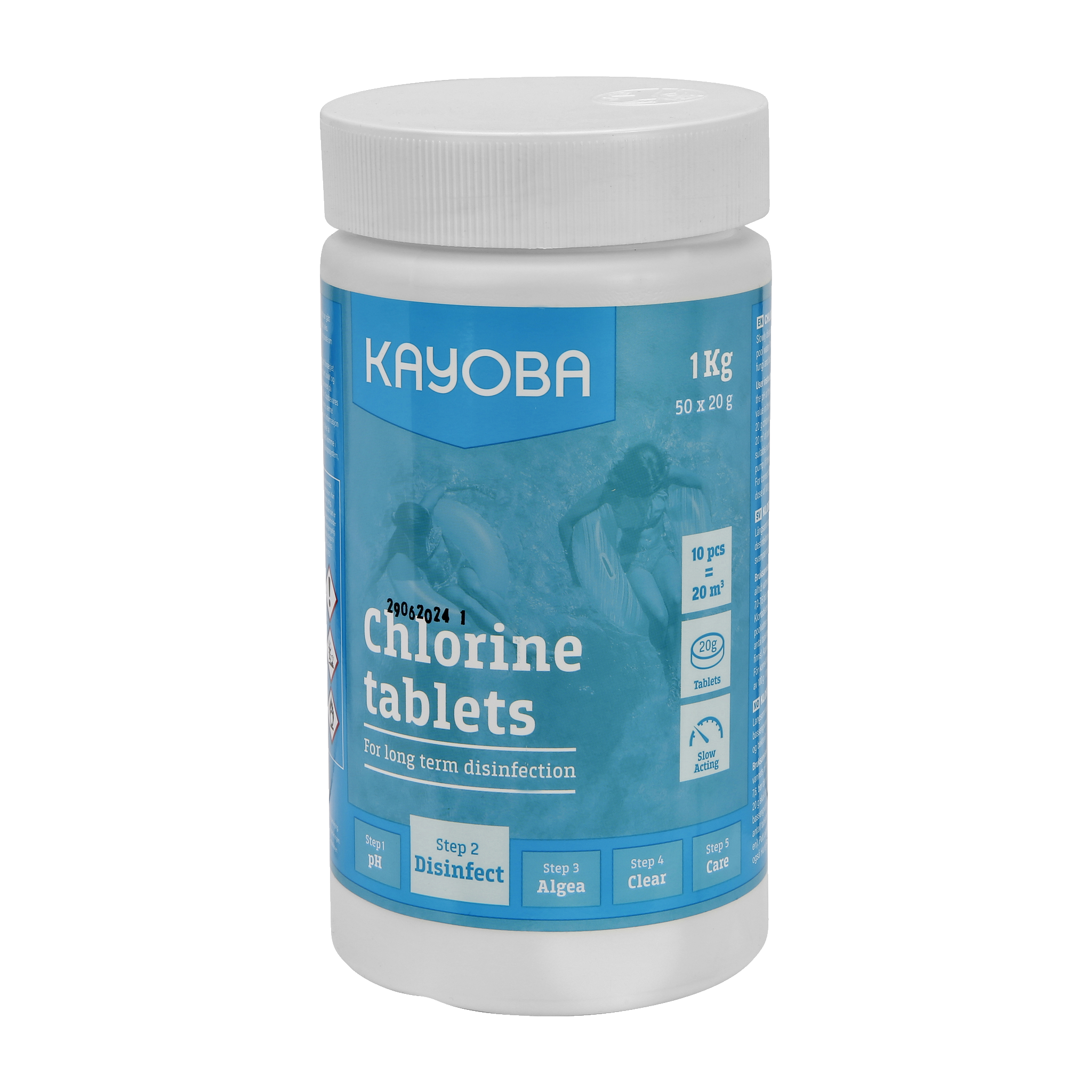 Klortabletter for basseng 50-pk