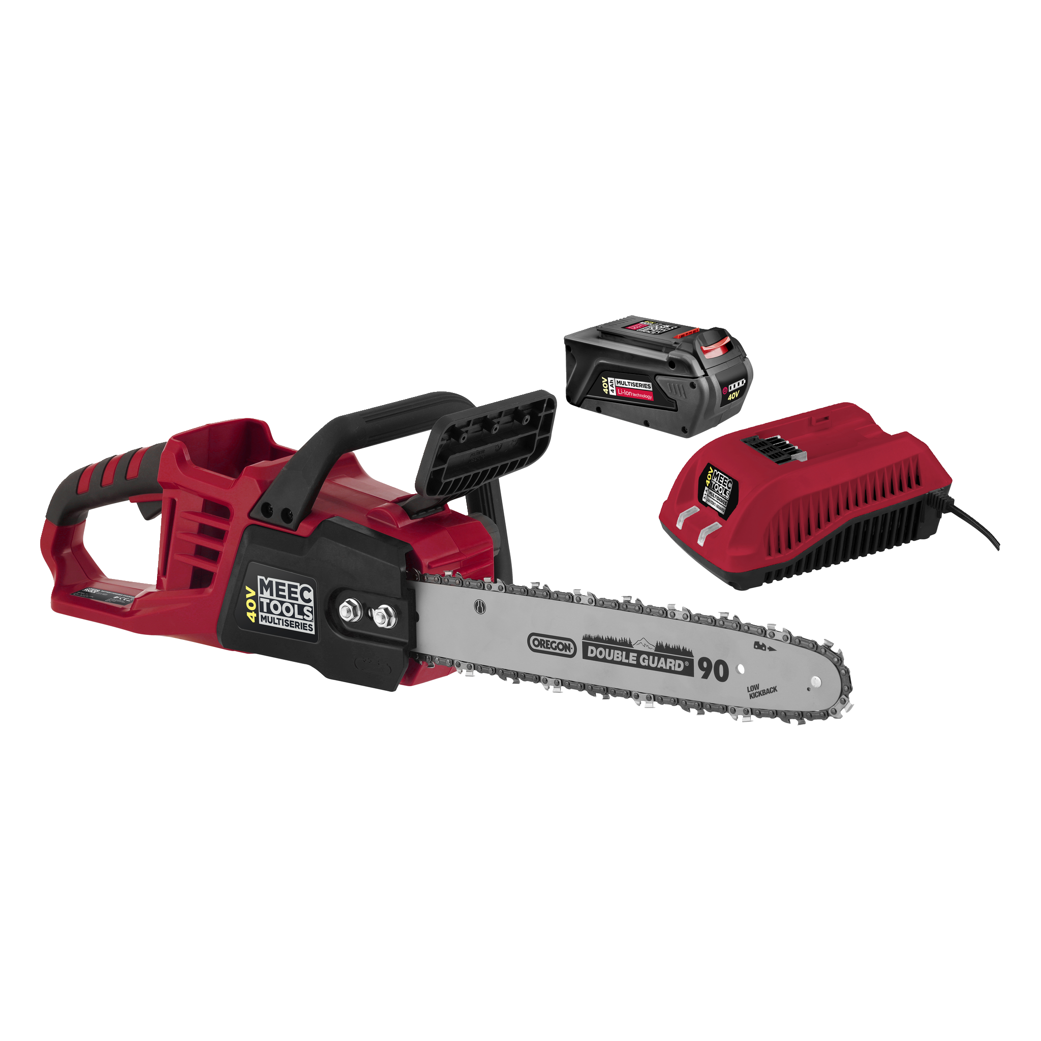 Bästsäljare!Batteridriven kedjesåg 40 V 4,0 Ah 14"/36 cm Meec Tools Multiseries 40 V (387)2 2 499.-Hög kedjehastighet – 14,5 m/sSvärd och kedja från OregonBatteri och laddare ingår