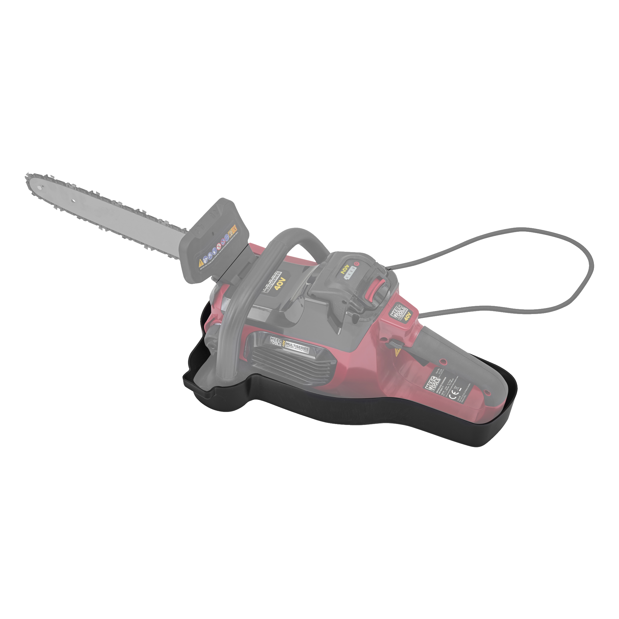 Spilltrau for motorsag