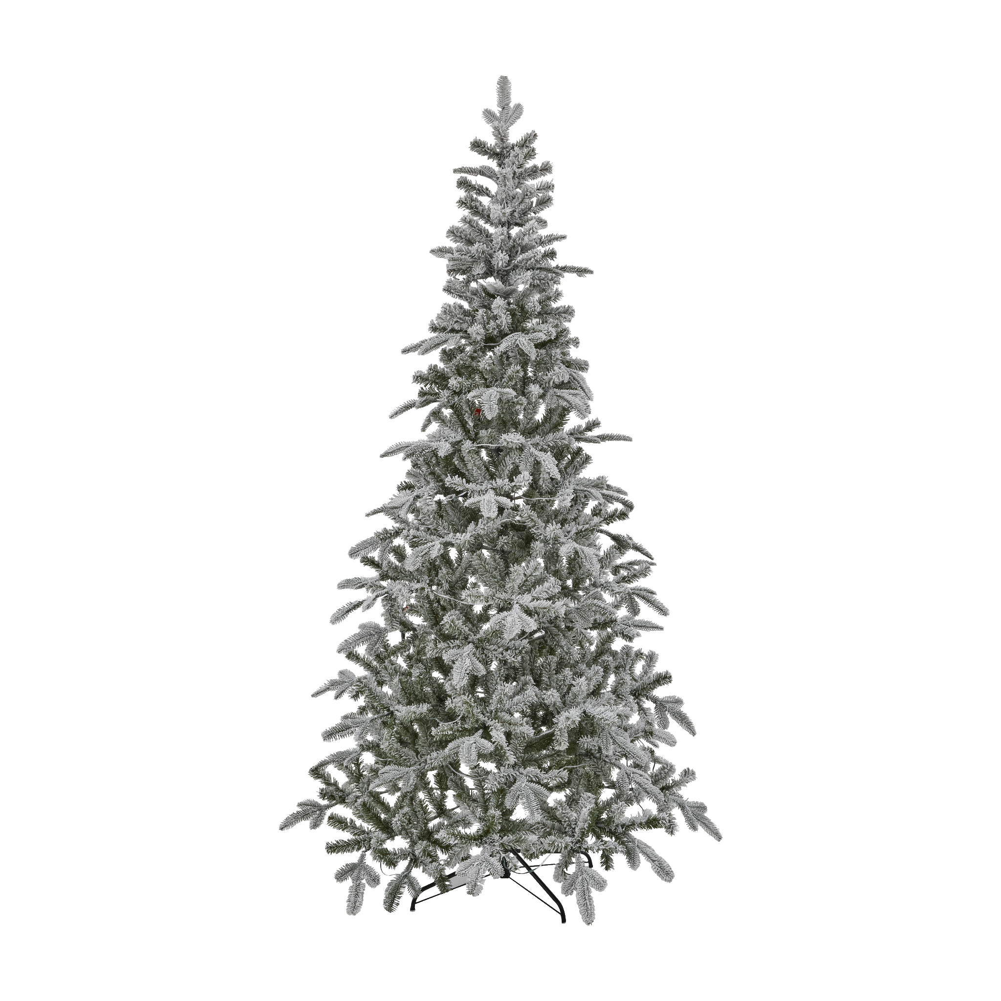 Naturtro juletre med kunstsnø og LED-belysning 230 cm