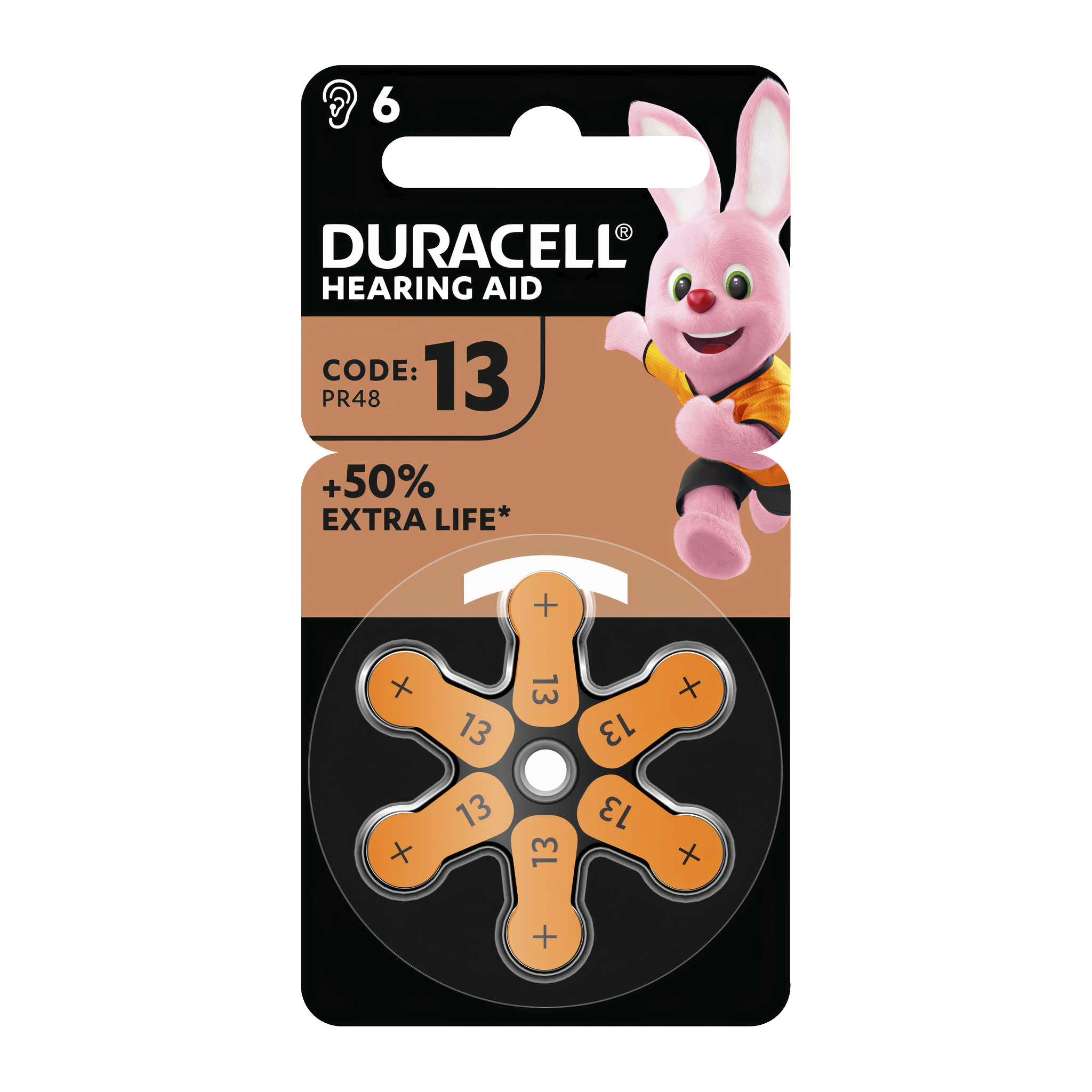 Høreapparatbatterier DA13 6-pk