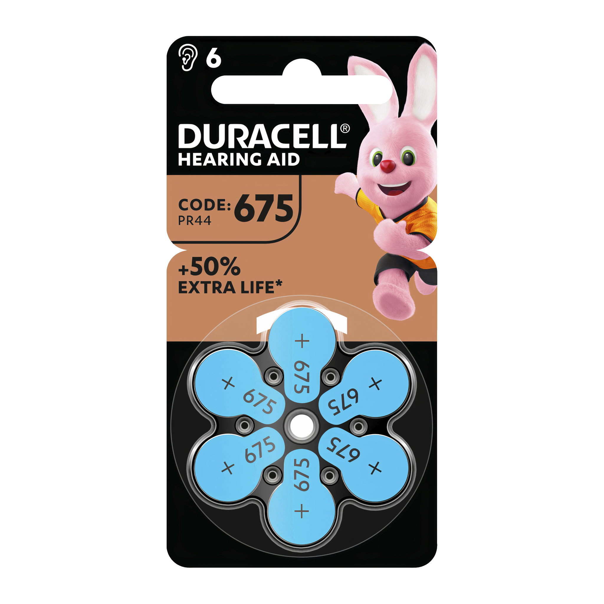 Høreapparatbatterier DA675 6-pk