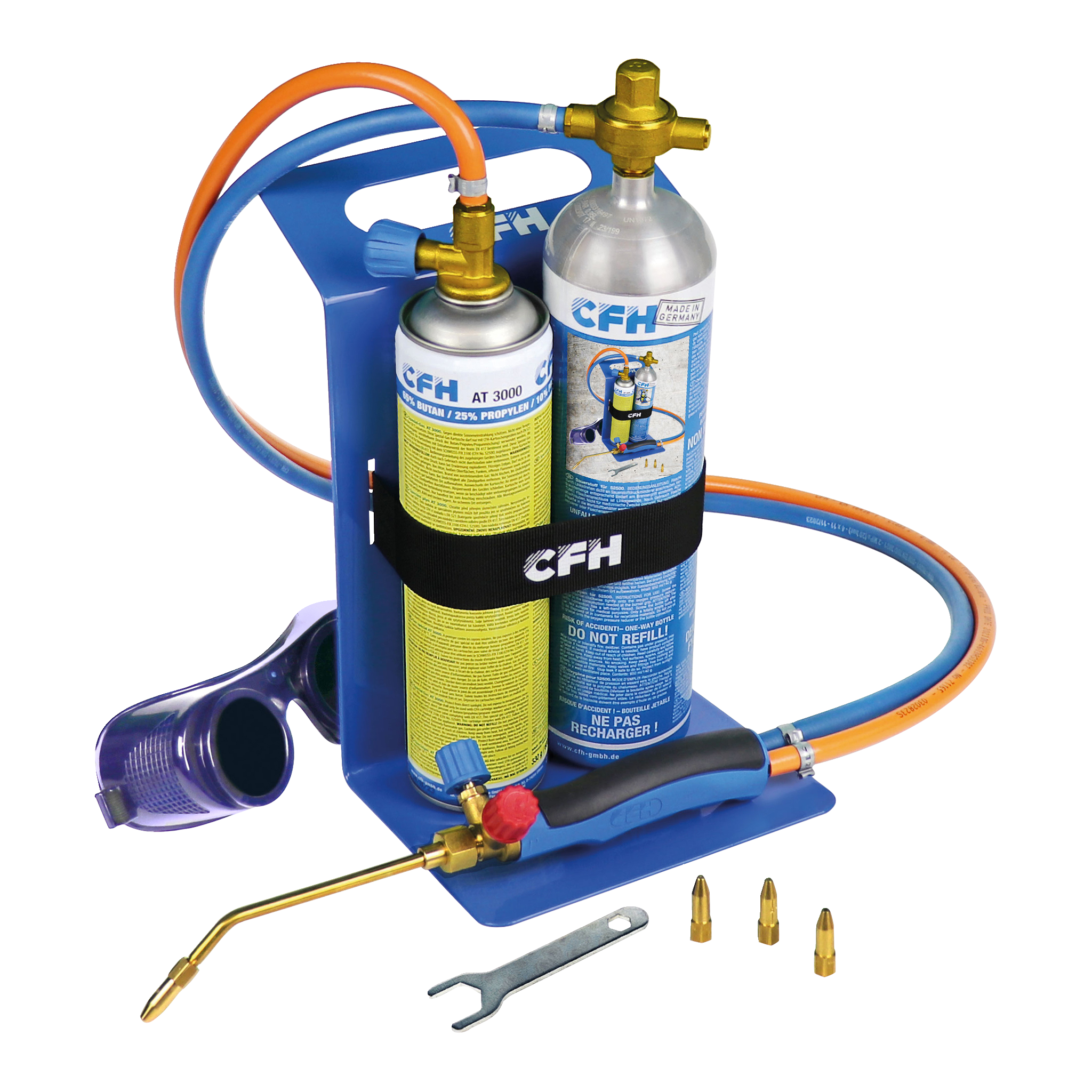 Gassveisesett med gassflasker