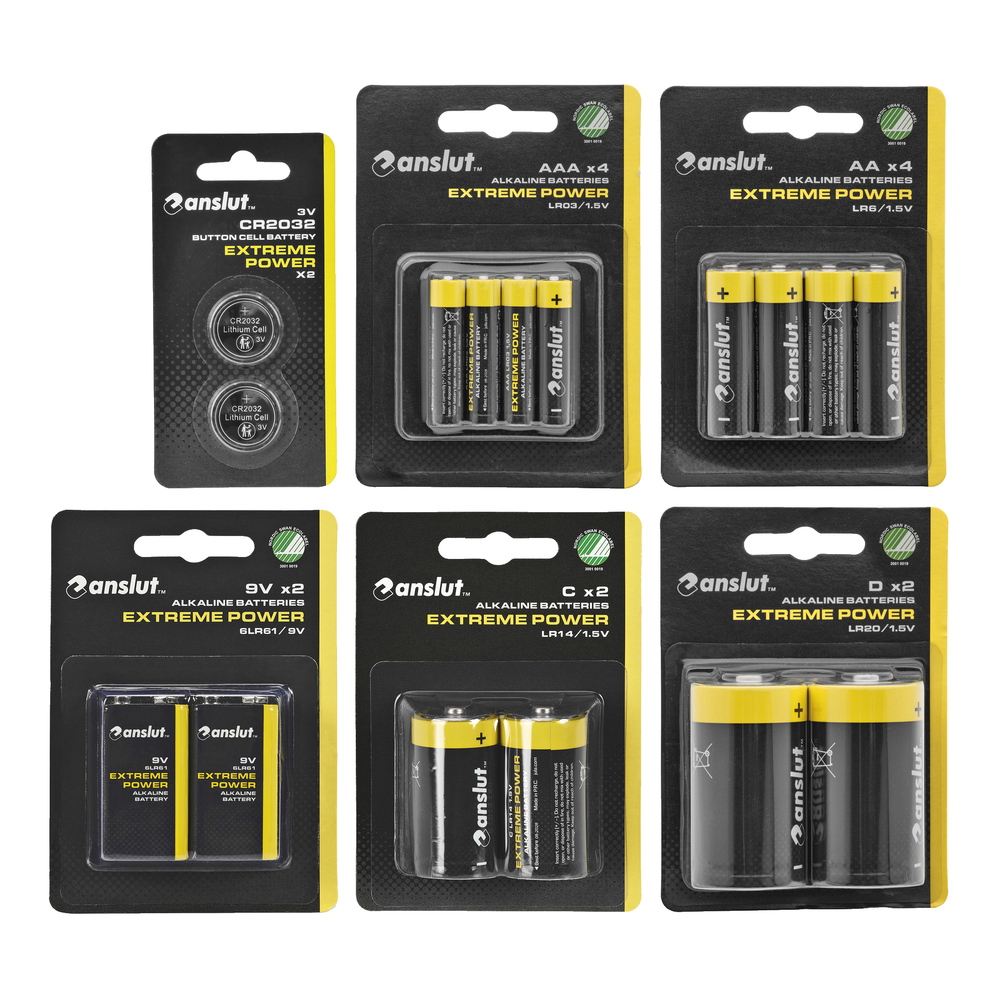 Batterier multipack 16 deler