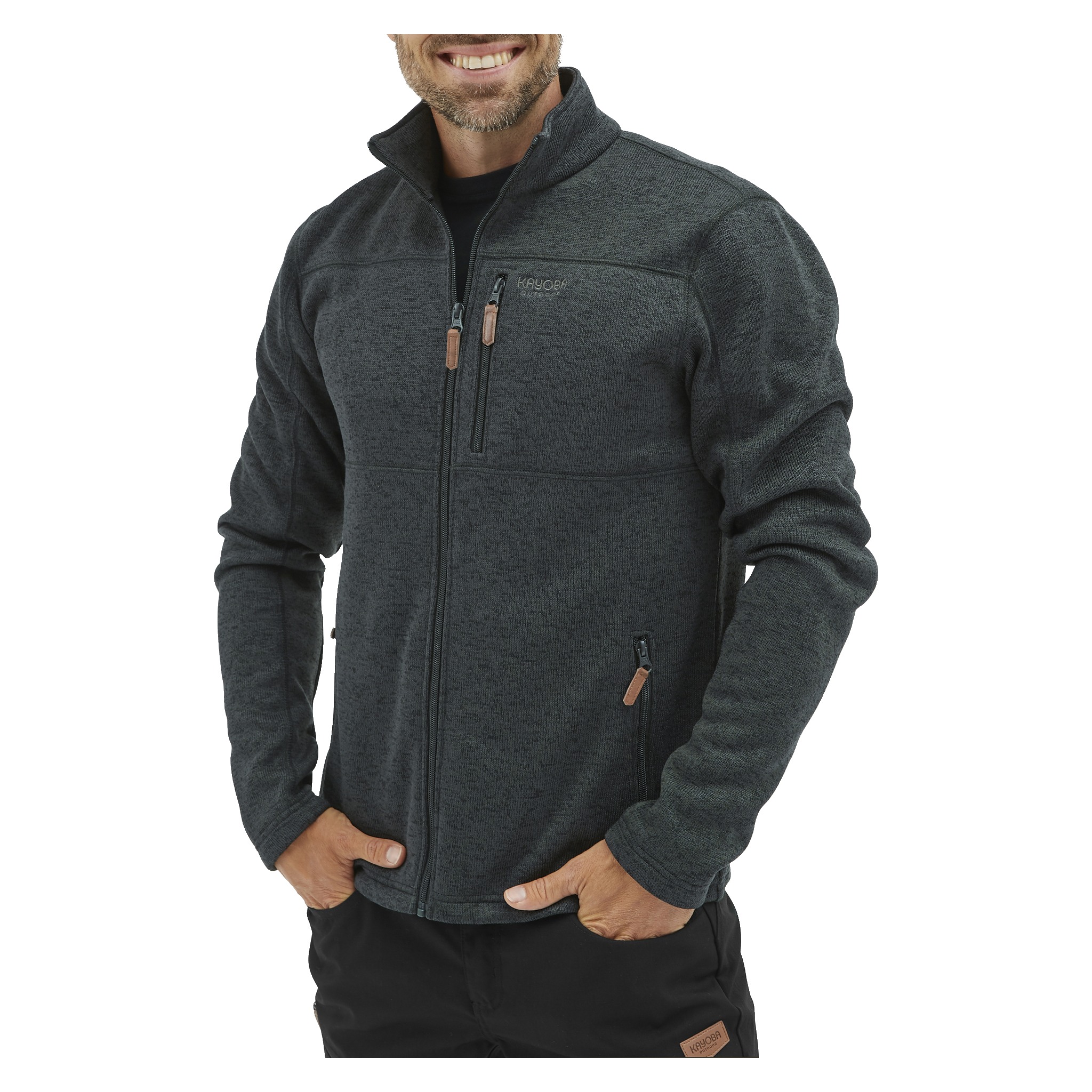 Strikket fleecejakke for menn XL