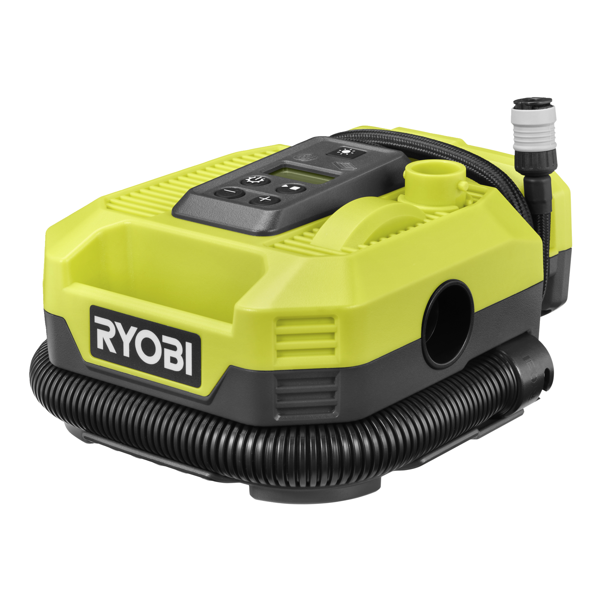 Batteridriven multikompressor 18 V Ryobi ONE+, RMI18-0Ryobi ONE+ | RMI18-0 (67)999.-Högtrycks- och volympumpTömfunktionTre munstycken ingår