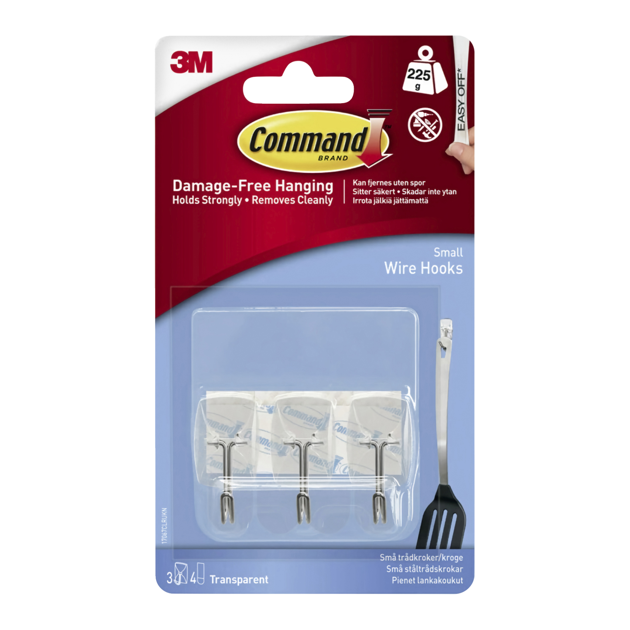 Självhäftande krokar 3-pk Small 225 g