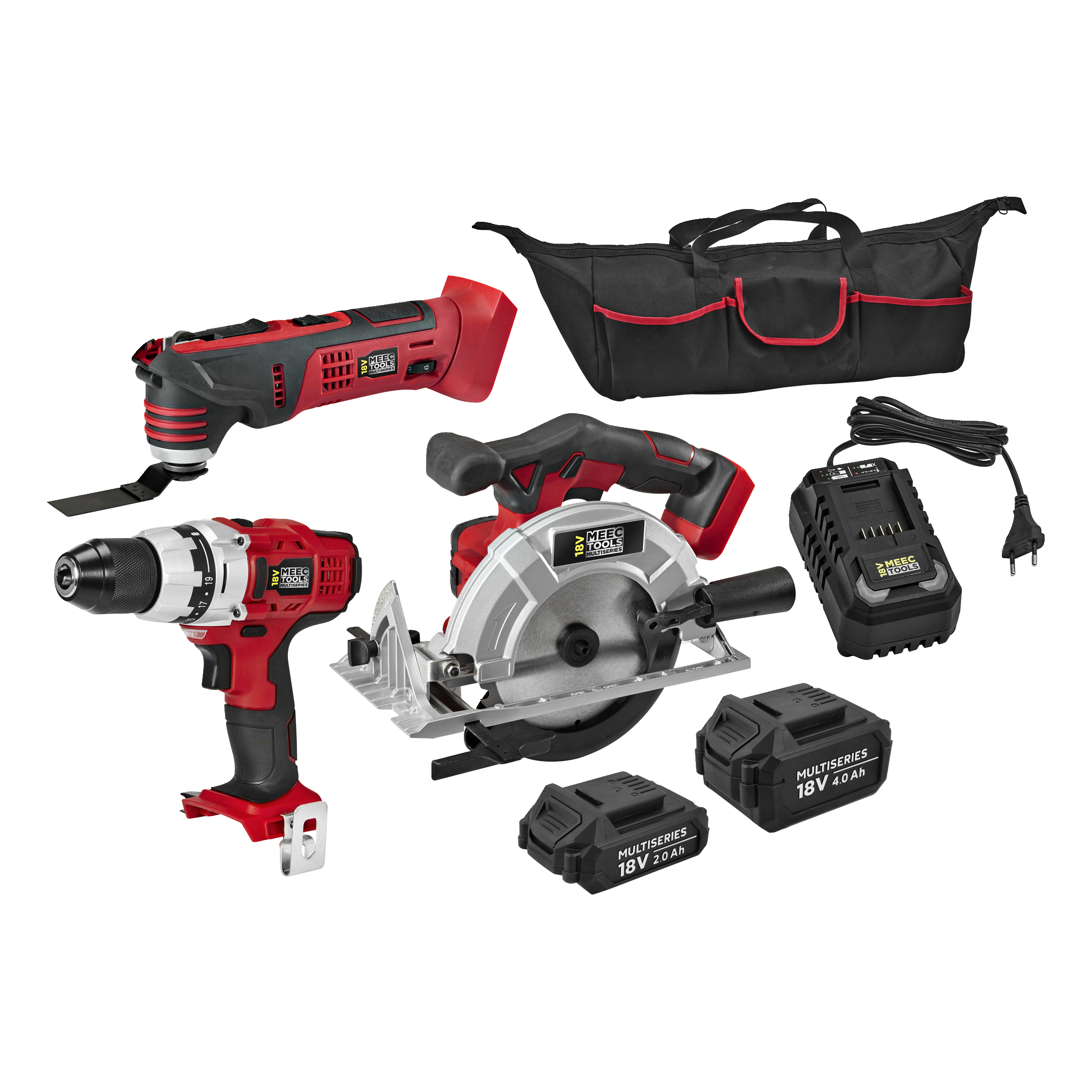 Trallpaket 7 delar 18 V 4,0 Ah + 2,0 Ah