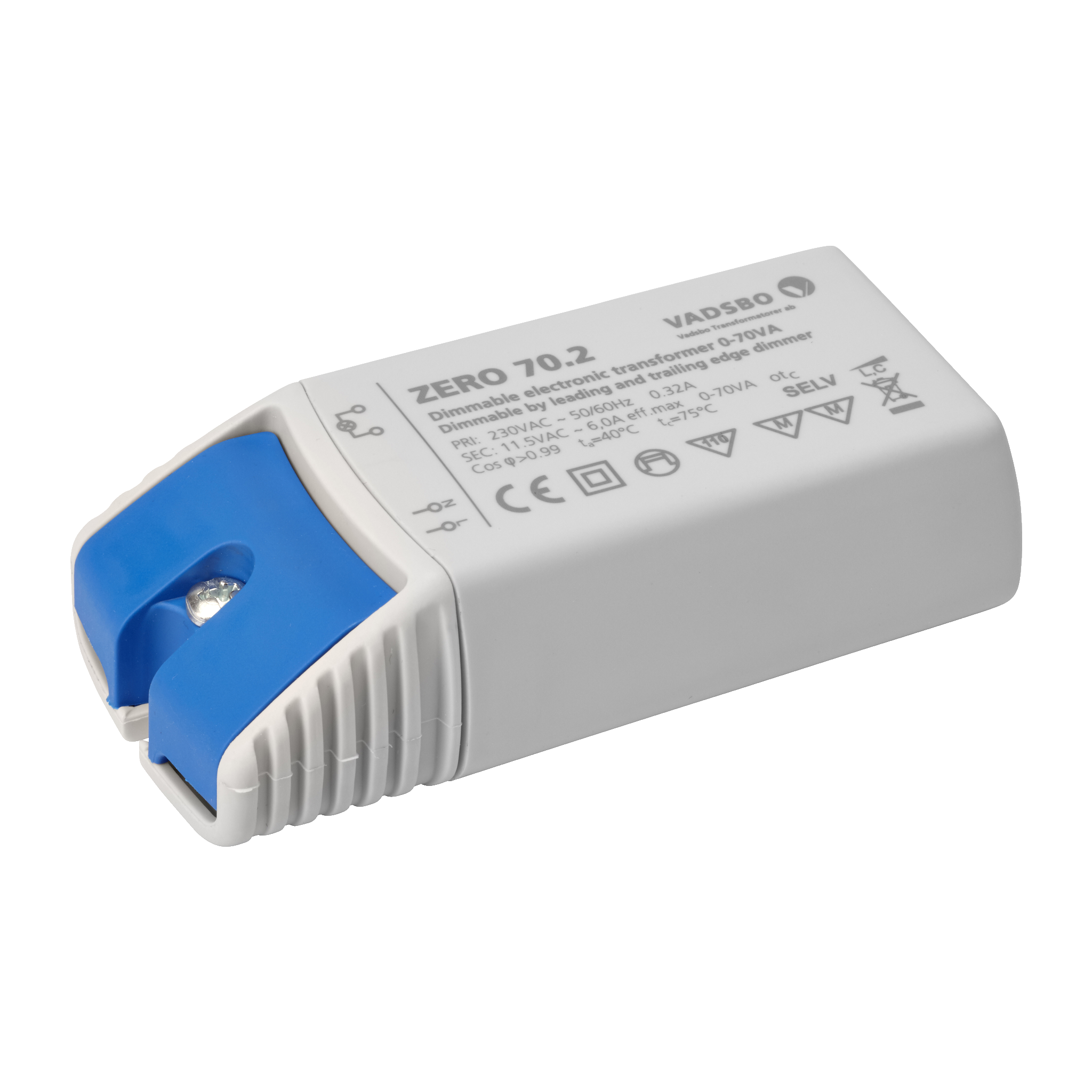 Alldimmertransformator 0-70 W Vadsbo Transformatorer, Zero 70.2Vadsbo Transformatorer | Zero 70.2 (58)349.-Dimring av 12 V halogenlampor Dimring av LED-lampor max 70 W Startar redan vid 0 W last