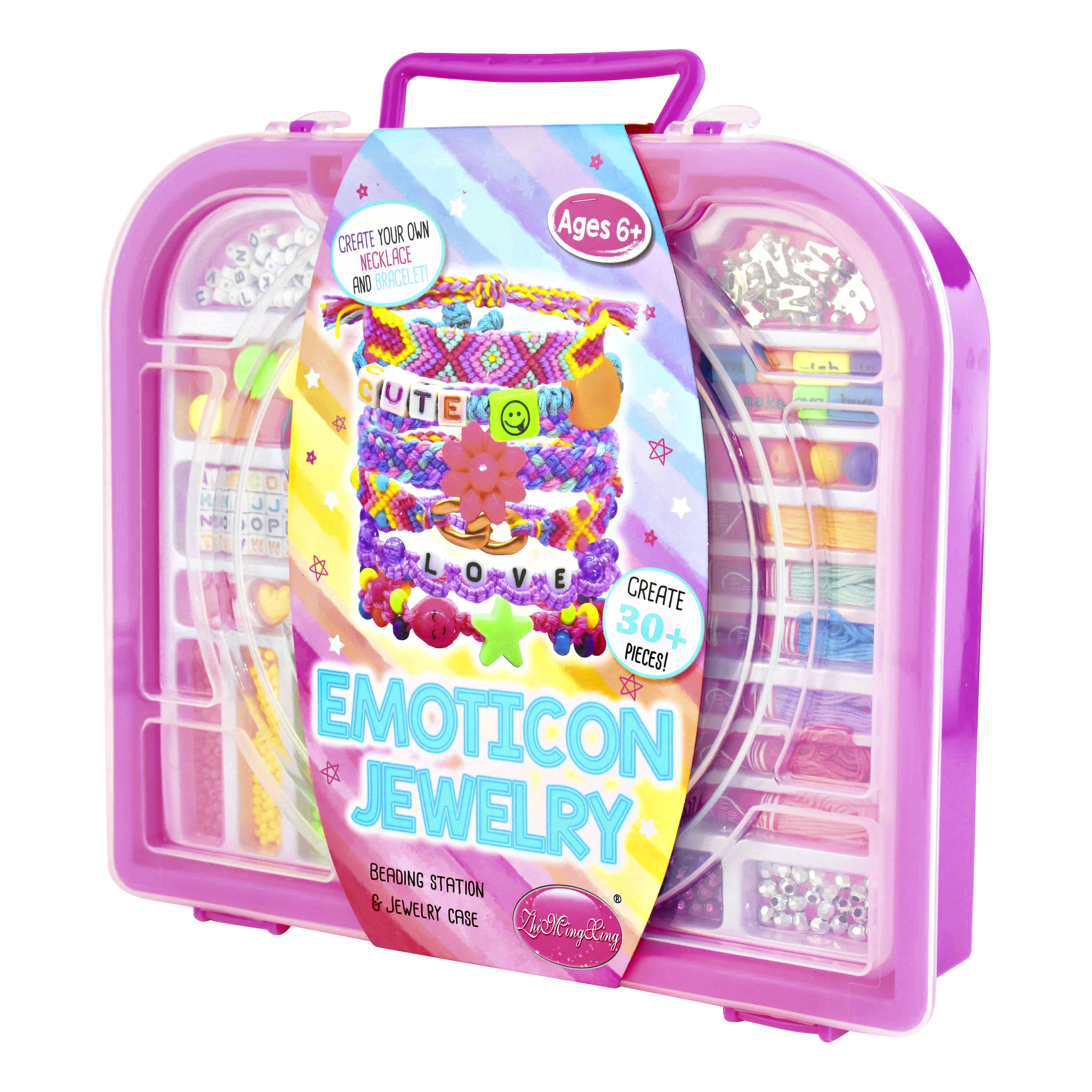 Pärlset Robetoys, Beads DIY SetRobetoys | Beads DIY Set (15)149.-Pärlor, pärlplatta och trådTillverka över 30 egna smyckenPraktisk väska