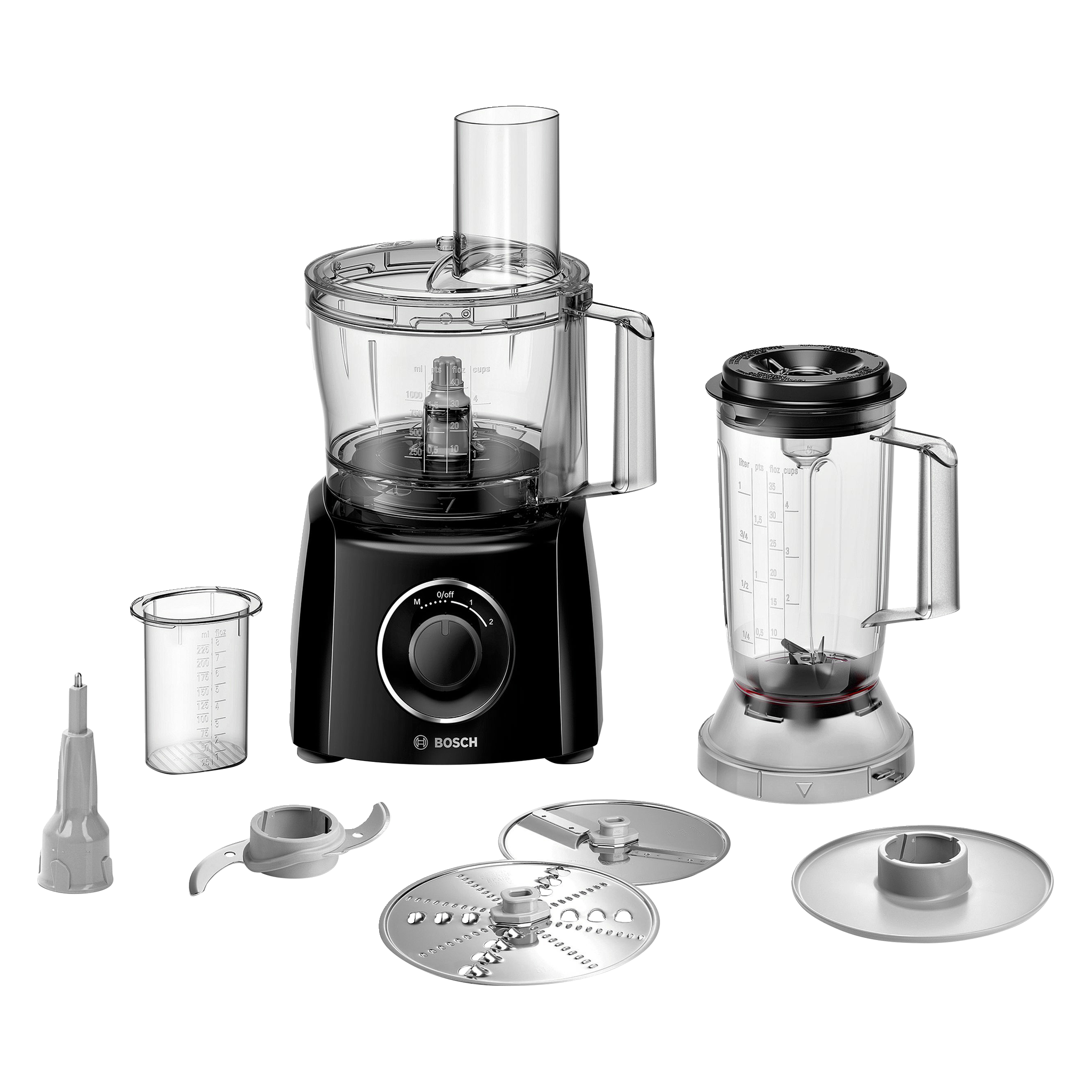 Matberedare 800 W 2,3 l Bosch Home, MultiTalent 3 MCM3201BBosch Home | MultiTalent 3 MCM3201B (28)1 1 499.-Två hastigheter och pulsfunktionStark motorMixer och många tillbehör ingår