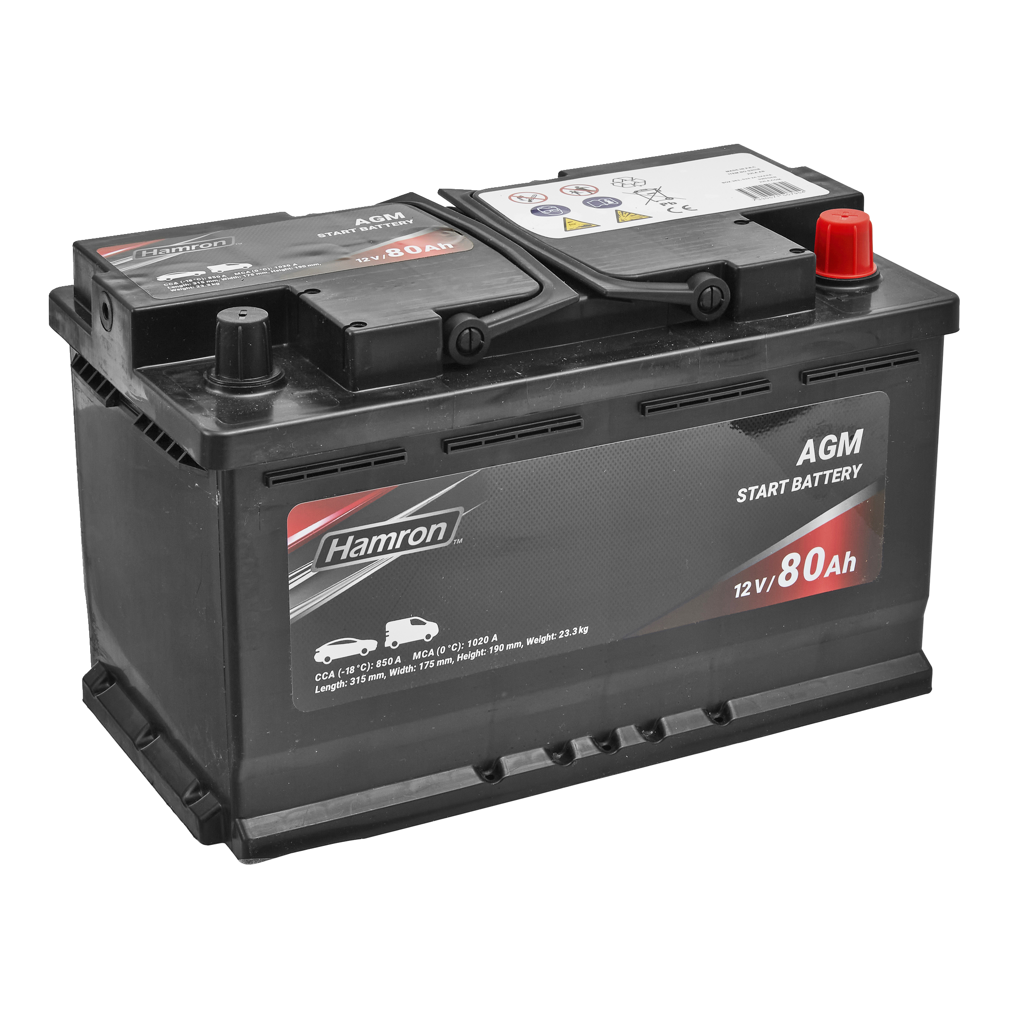 Bilbatteri AGM 80 Ah