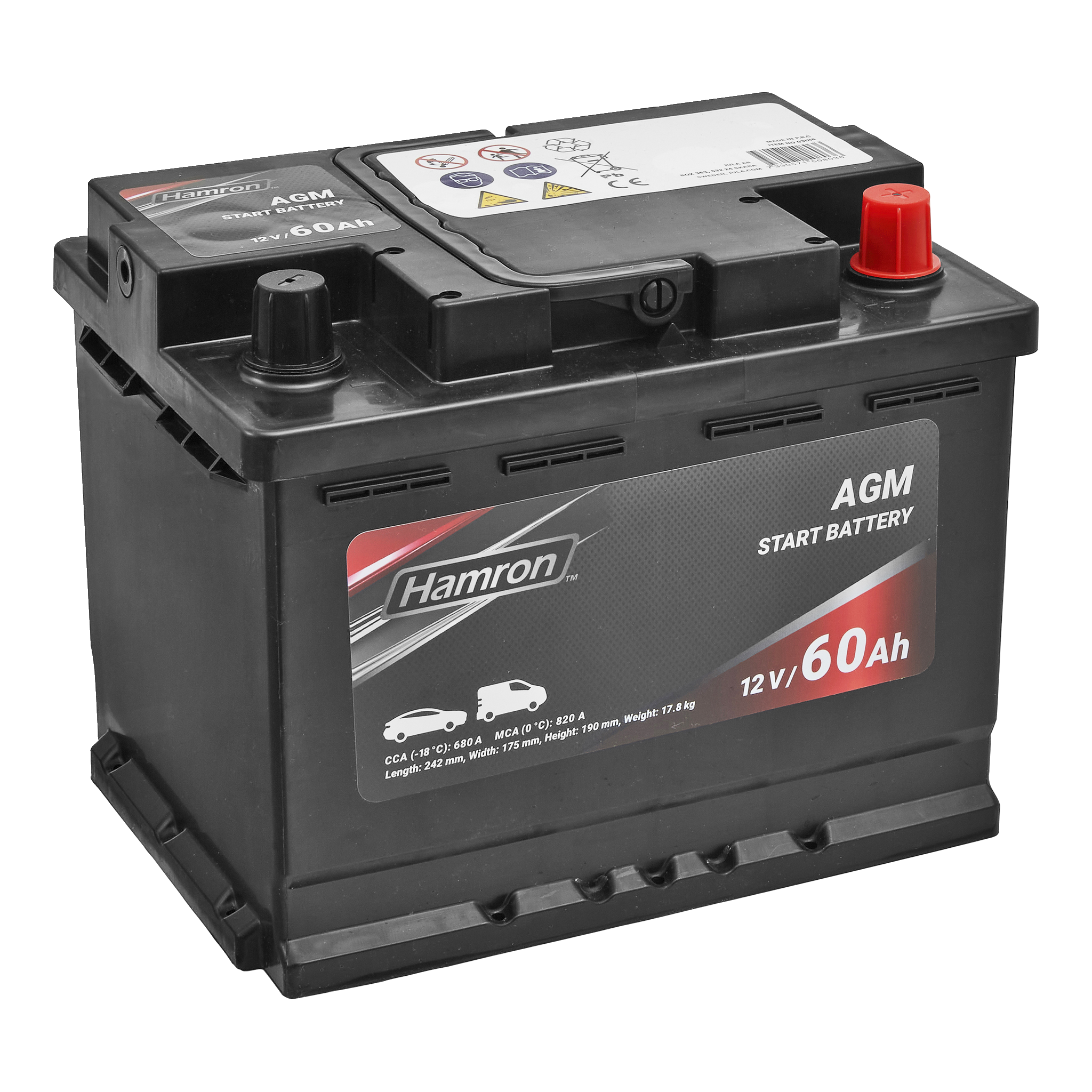 Bilbatteri AGM 60 Ah