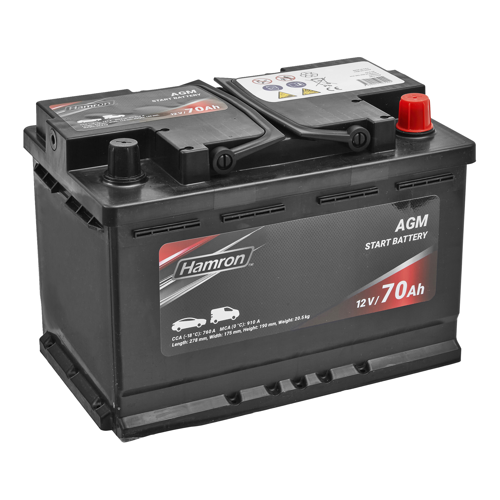 Bilbatteri AGM 70 Ah