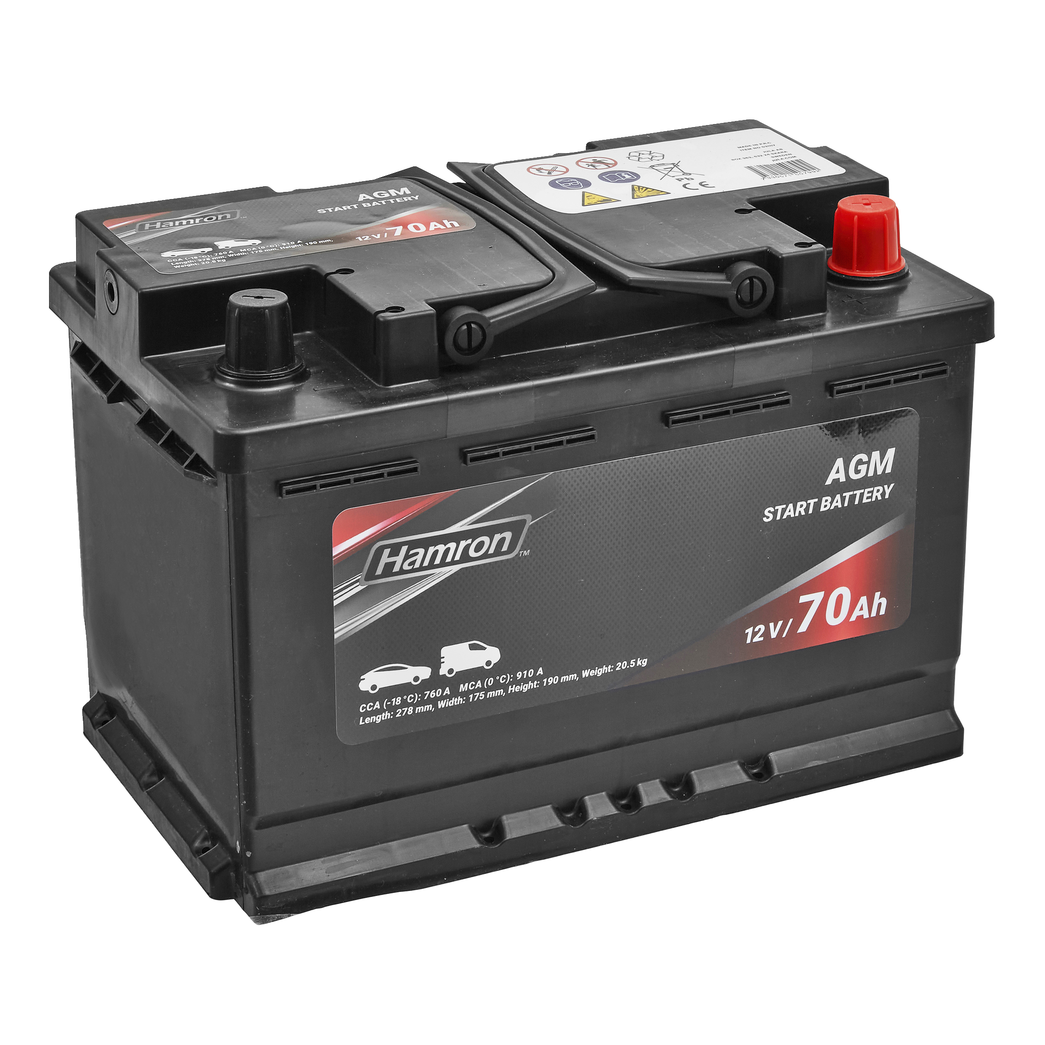 Bilbatteri AGM 70 Ah