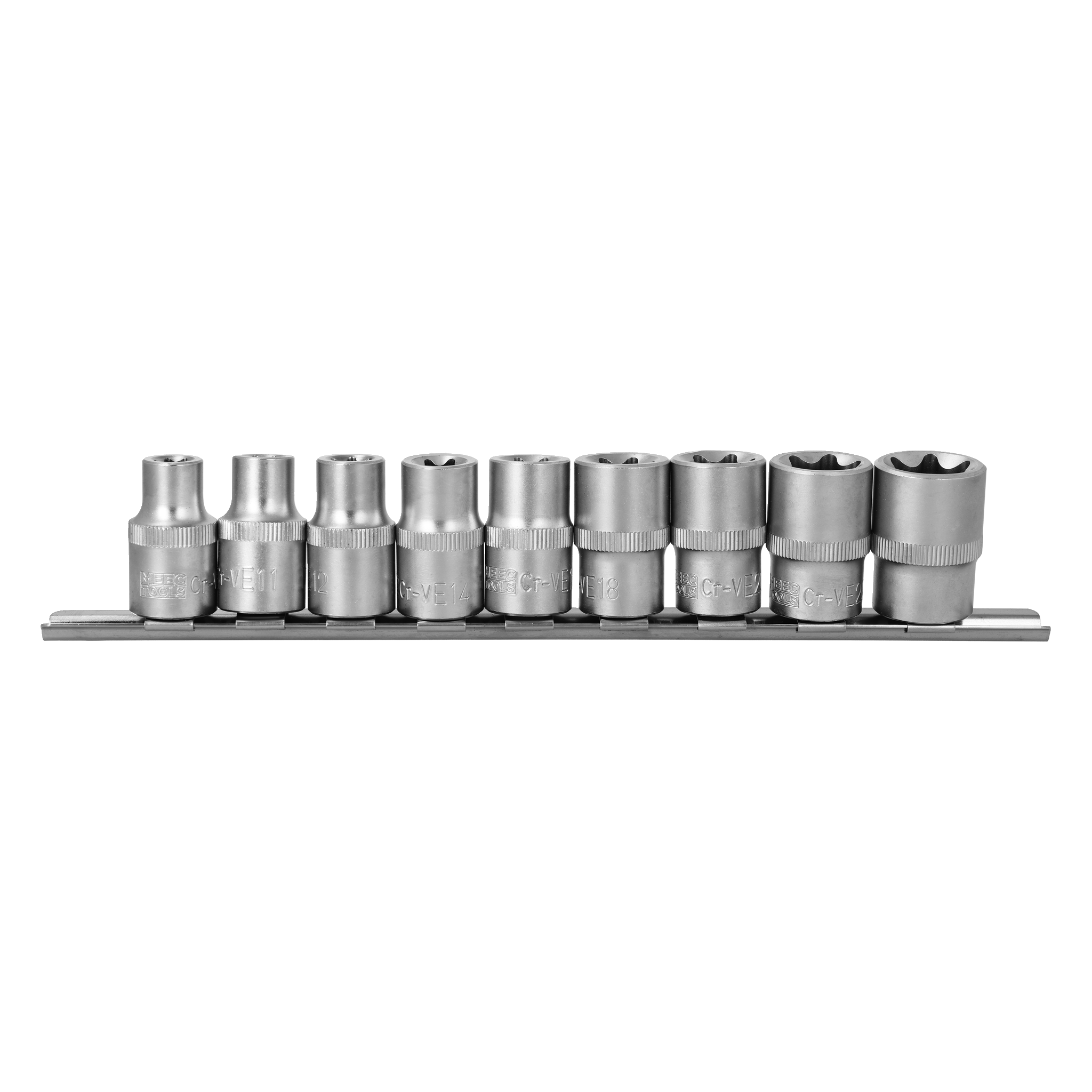 E-torxhylssats 9 delar 1/2"