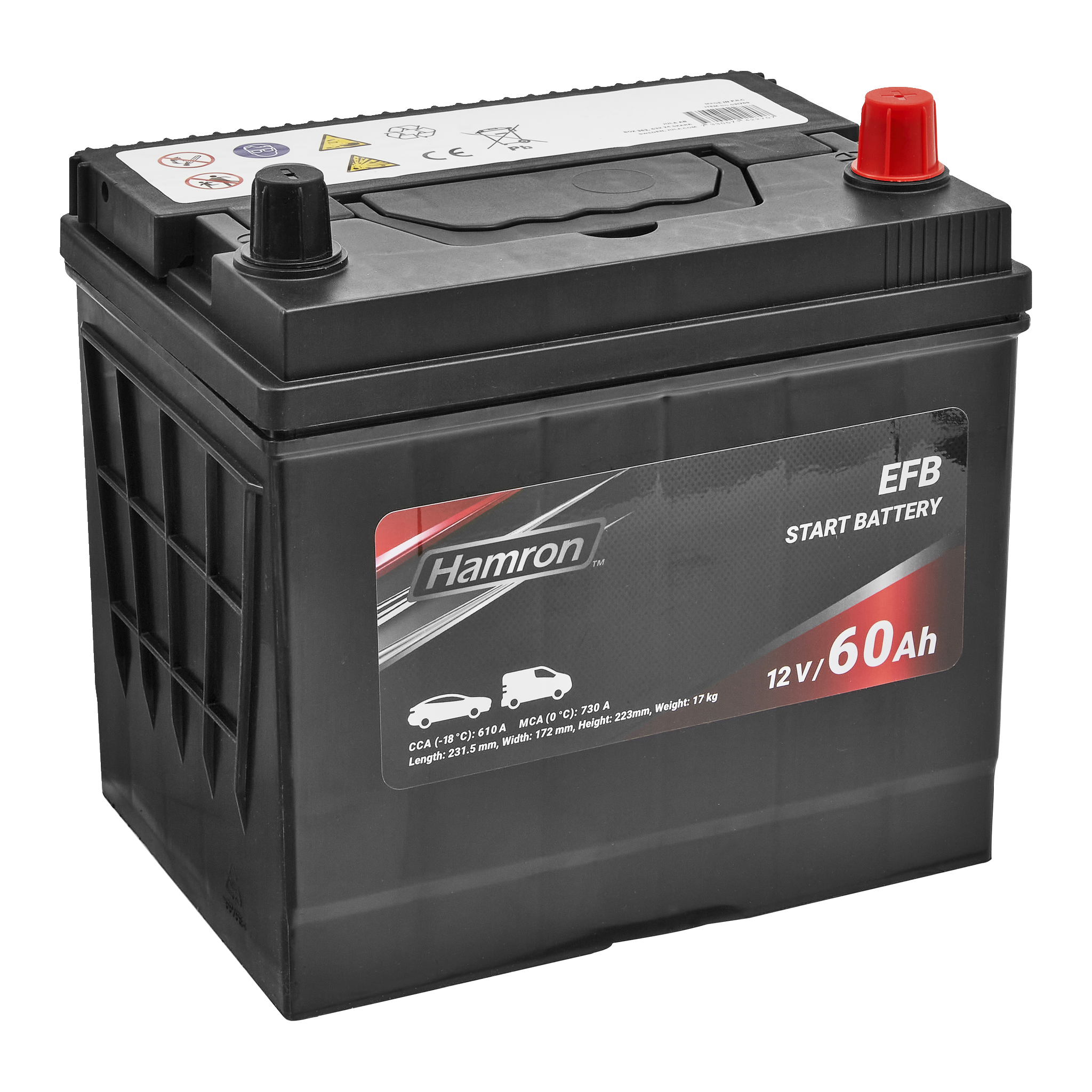 Bilbatteri EFB 60 Ah