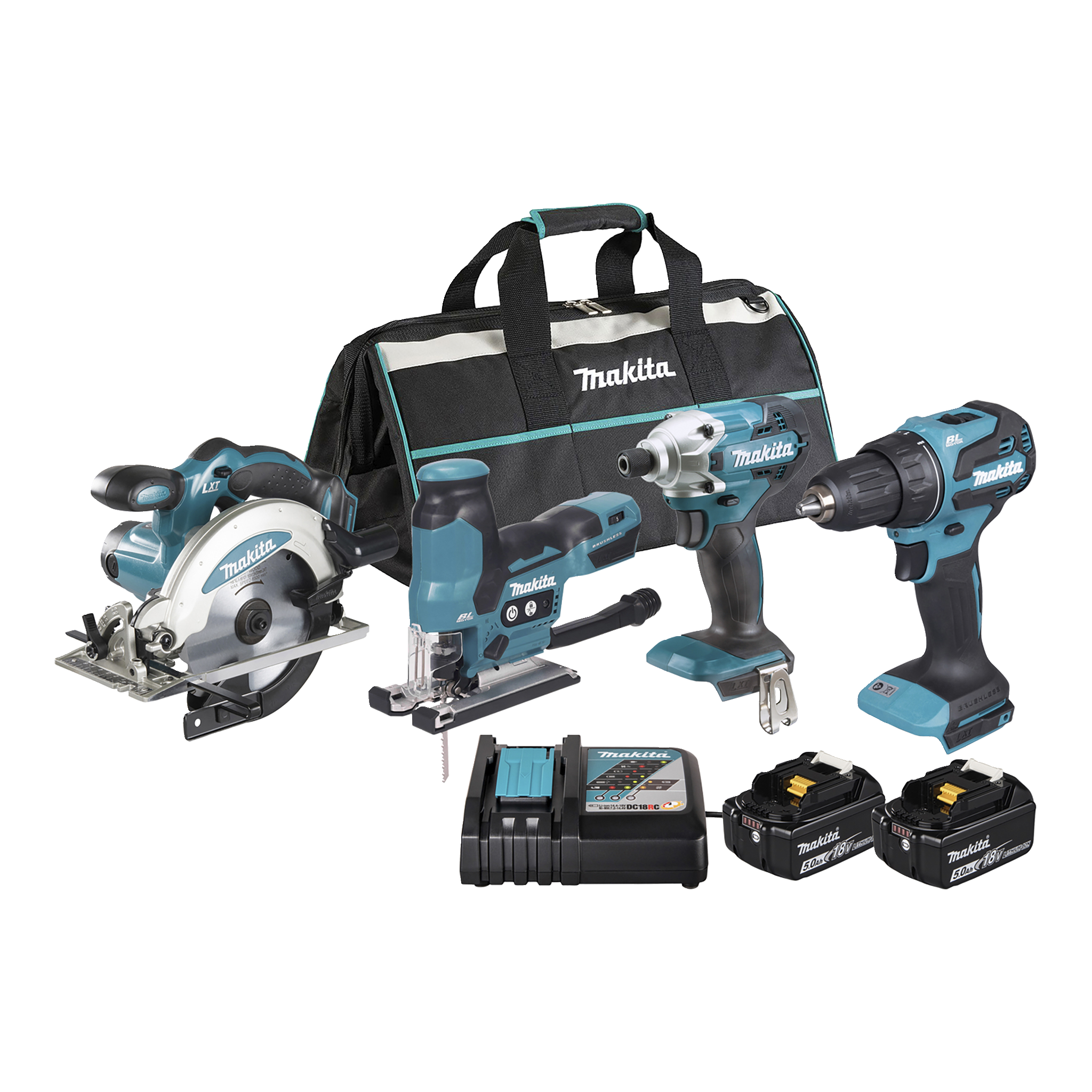 Verktygspaket 8 delar 18 V 2x5,0 Ah