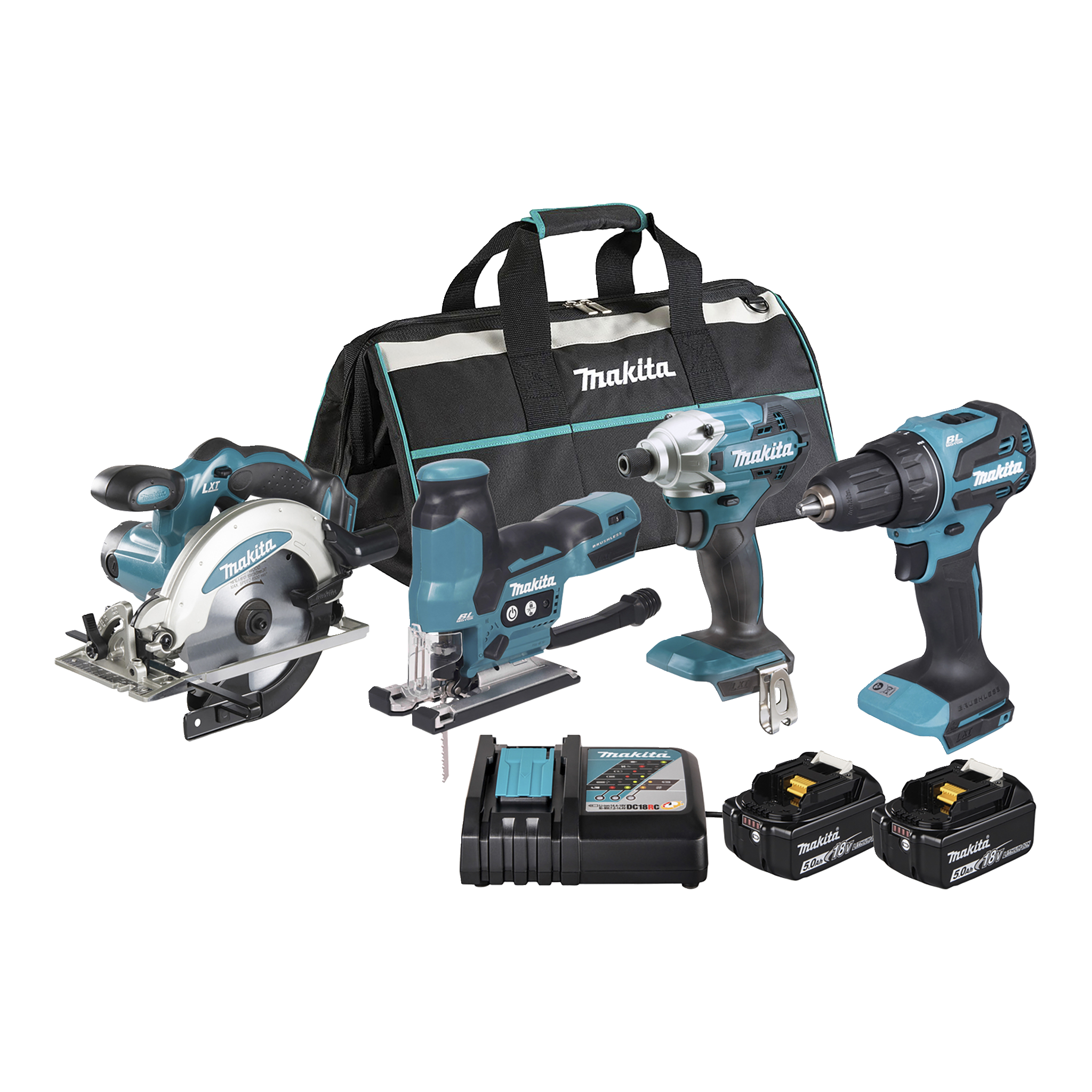 Verktygspaket 8 delar 18 V 2x5,0 Ah