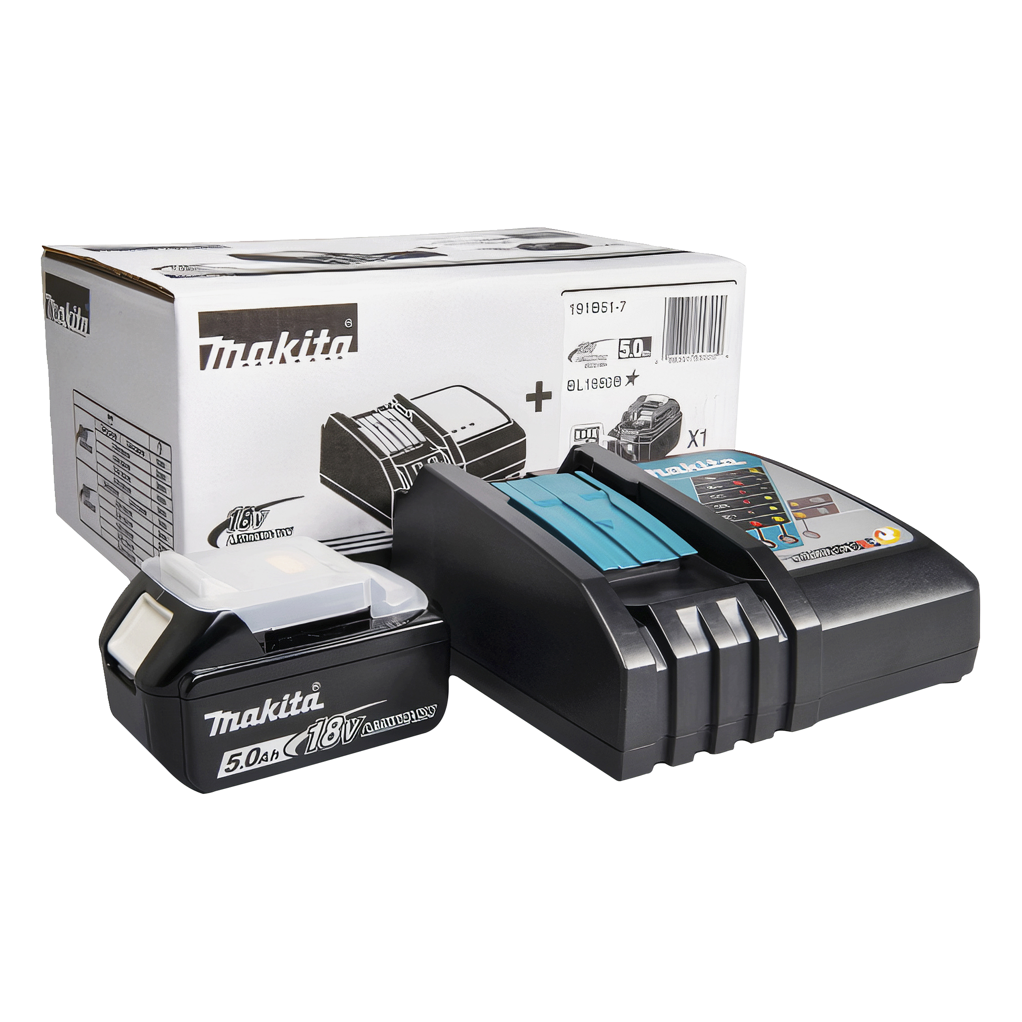 Batteri + batteriladdare 18 V 5,0 Ah