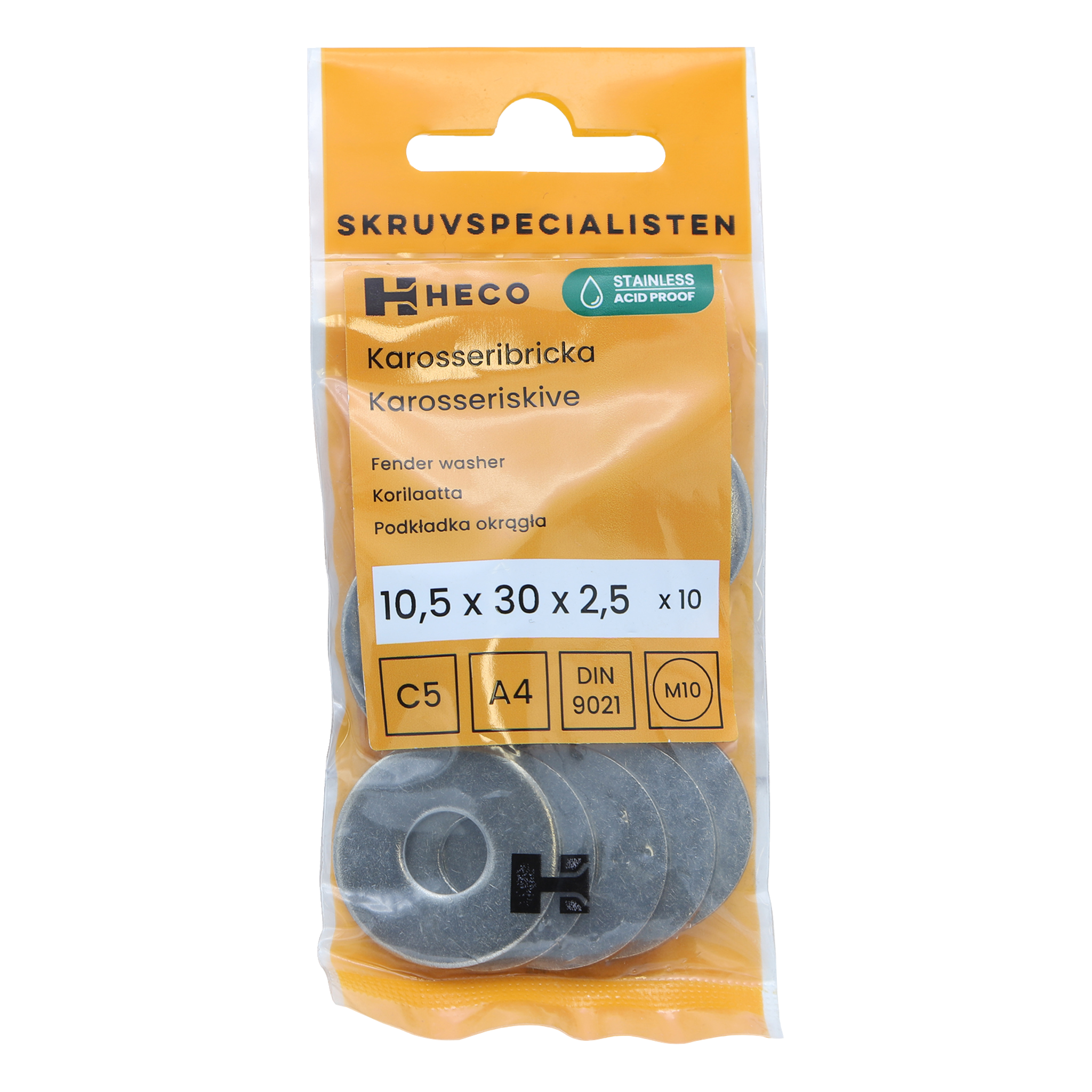Båtbrickor 10-pk 10,5x25 mm