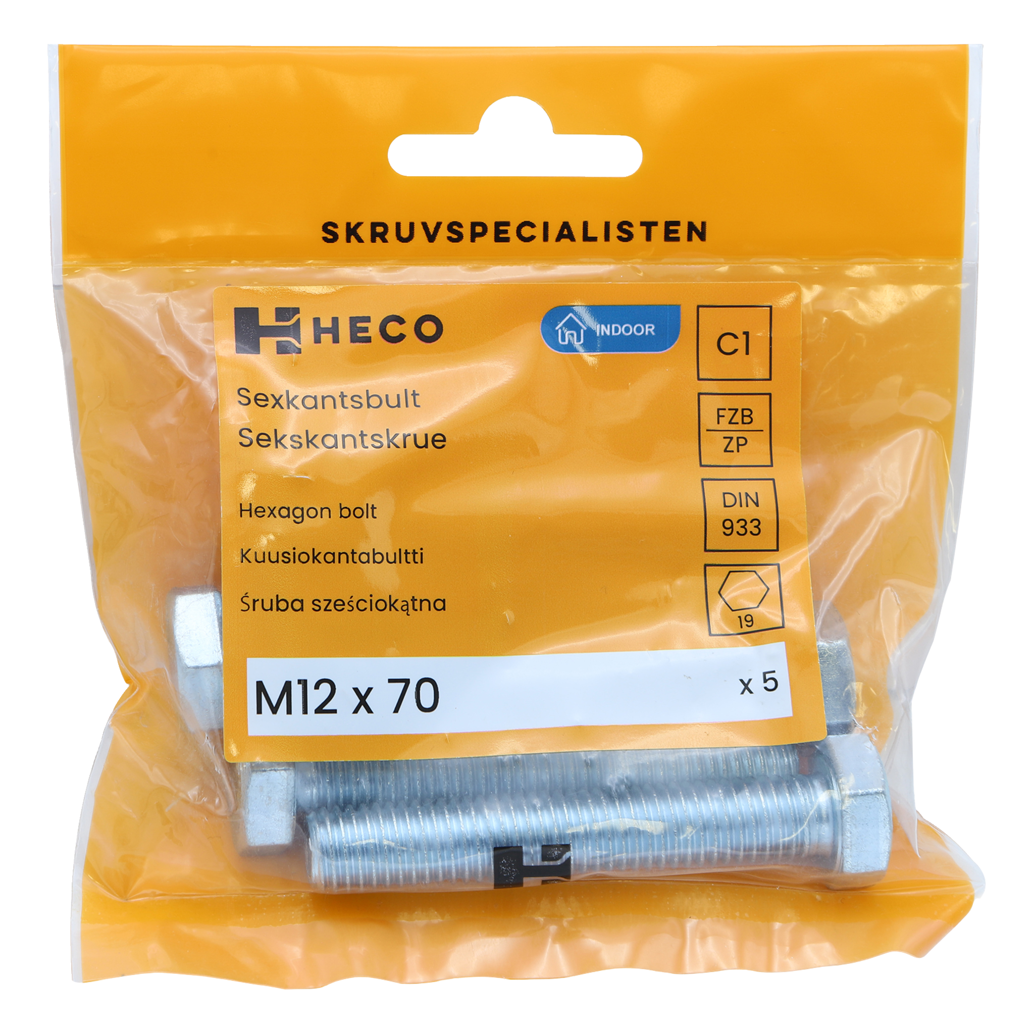 Bultar 5-pk M12x70 mm