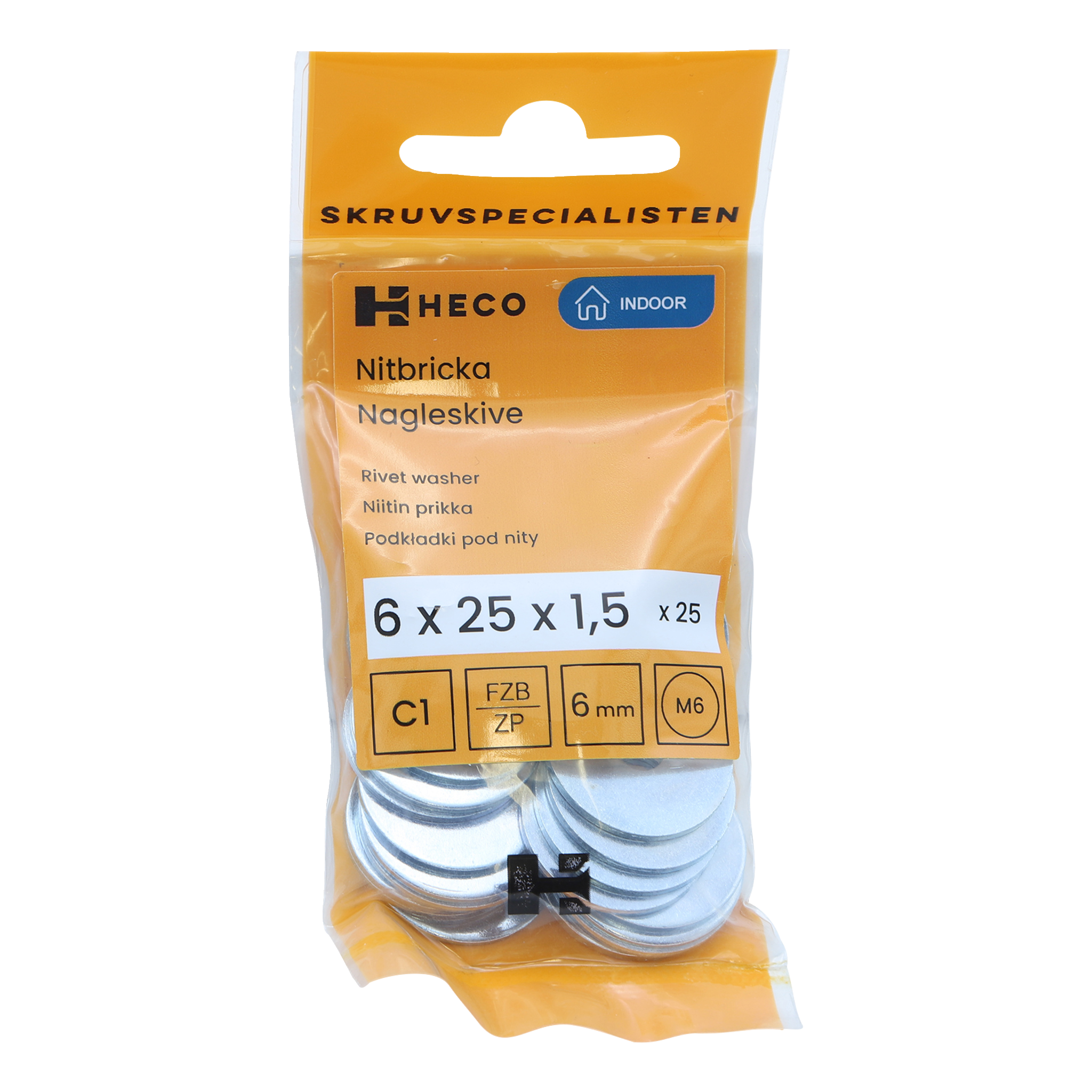 Nitbricka 25-pk M6x25x1,5 mm