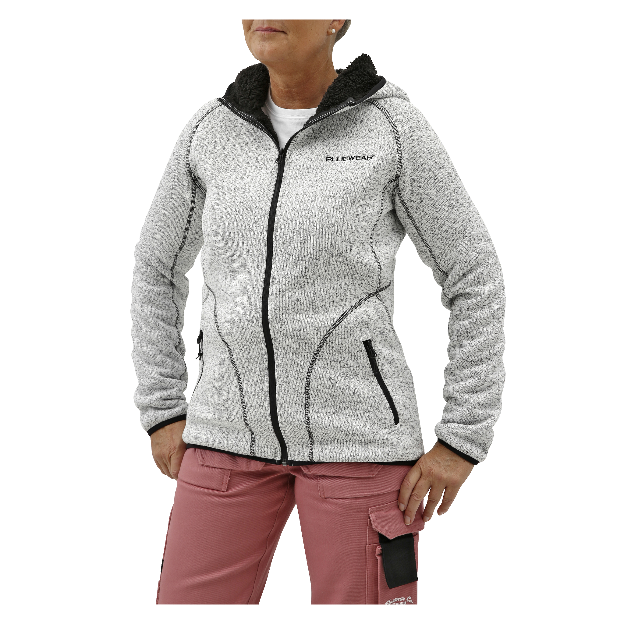 Strikket fleecegenser dame XXL