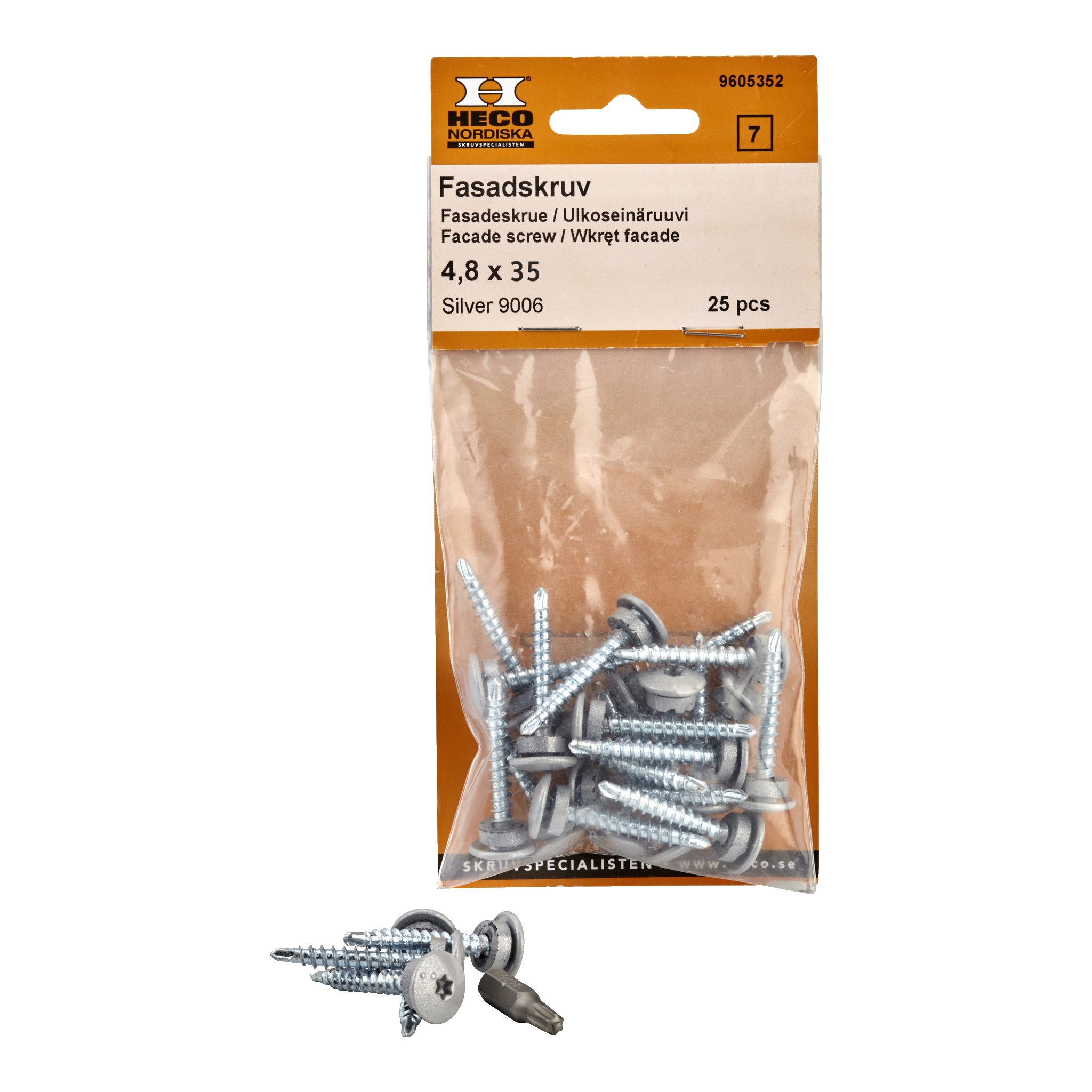 Fasadskruvar 25-pk 4,8x35 mm