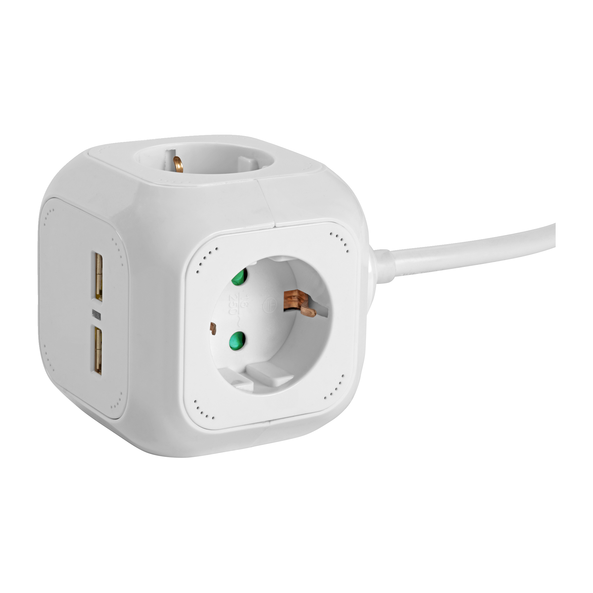 Grenuttag 1,4 m Anslut (171)99.-Kvadratiskt och kompaktFyra eluttagTvå USB-anslutningar