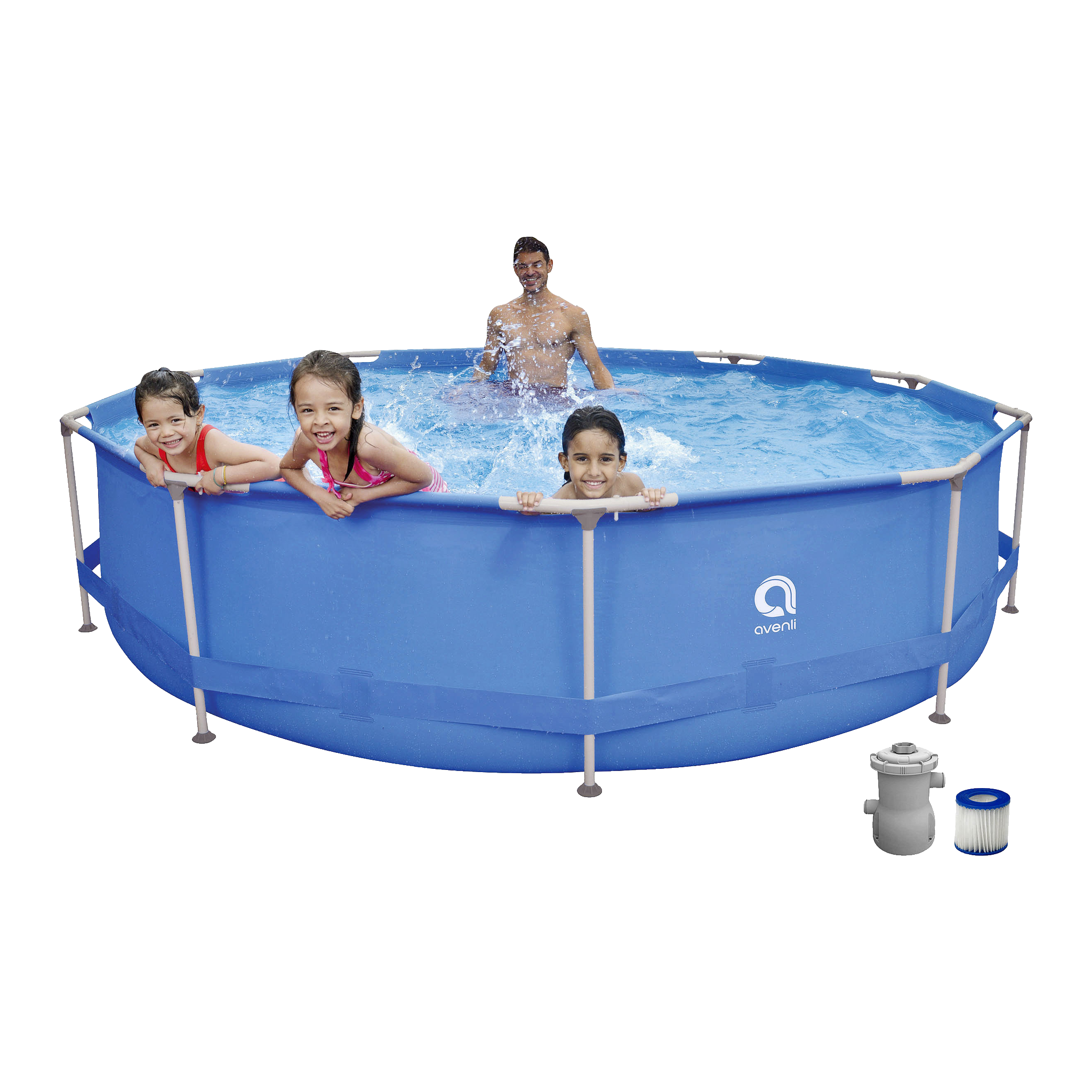 Pool med stålram 6125 l Ø360x76 cm Jilong (71)1 1 299.-Enkel att monteraStabil stålkonstruktionVattenpump
