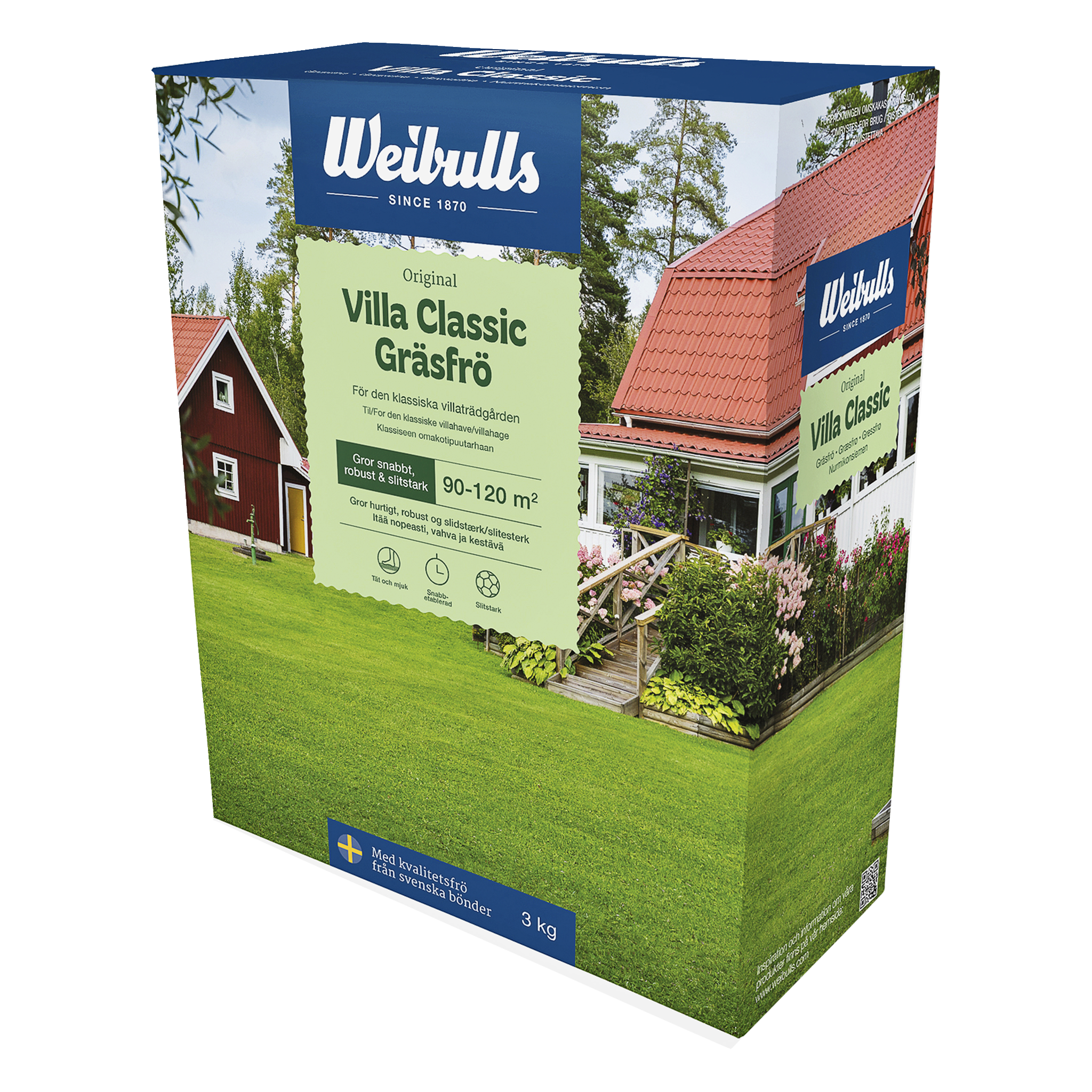 Gräsfrö 3 kg Weibulls, Villa ClassicWeibulls | Villa Classic (217), Spara 100199.-Spara 100.-299.-Tidigare pris: 299Ger en tålig gräsmattaEtablerar sig snabbtRäcker till ca 90–120 m²