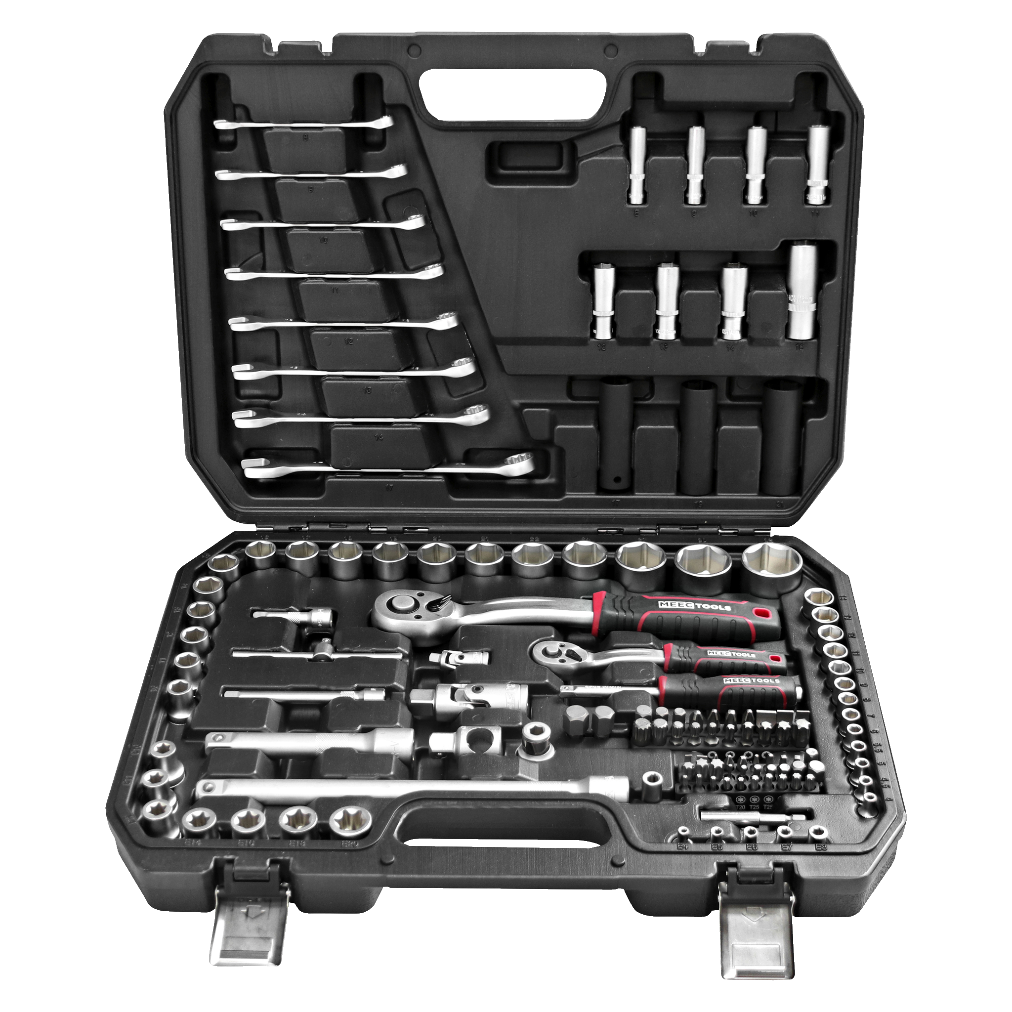 Bästsäljare!Hylsnyckelsats 127 delar 1/4"-1/2" Meec Tools (177)799.-Två hylsnyckelsatser i väskanAv Chrome Vanadium-stål10 års garanti