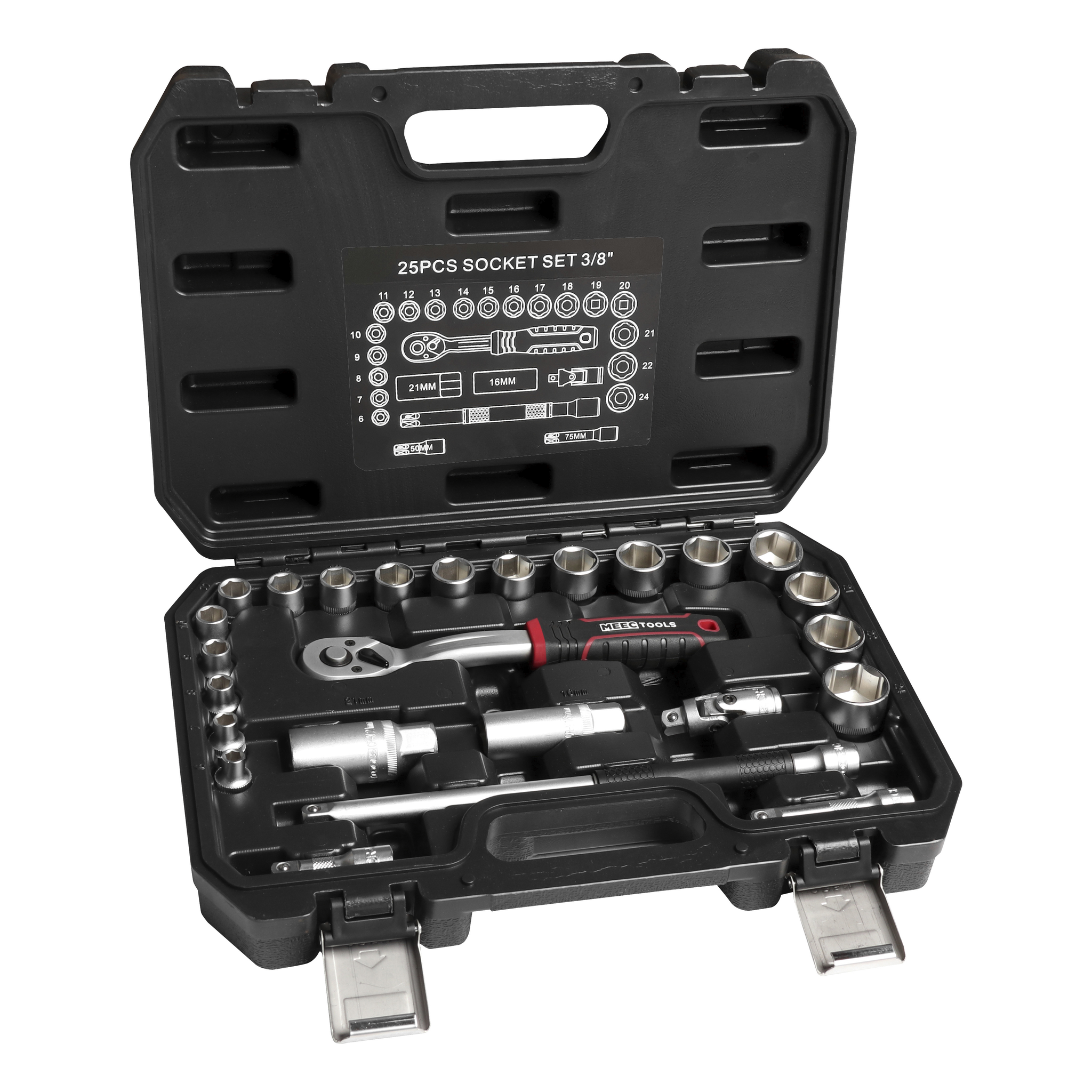 Hylsnyckelsats 25 delar 3/8"
