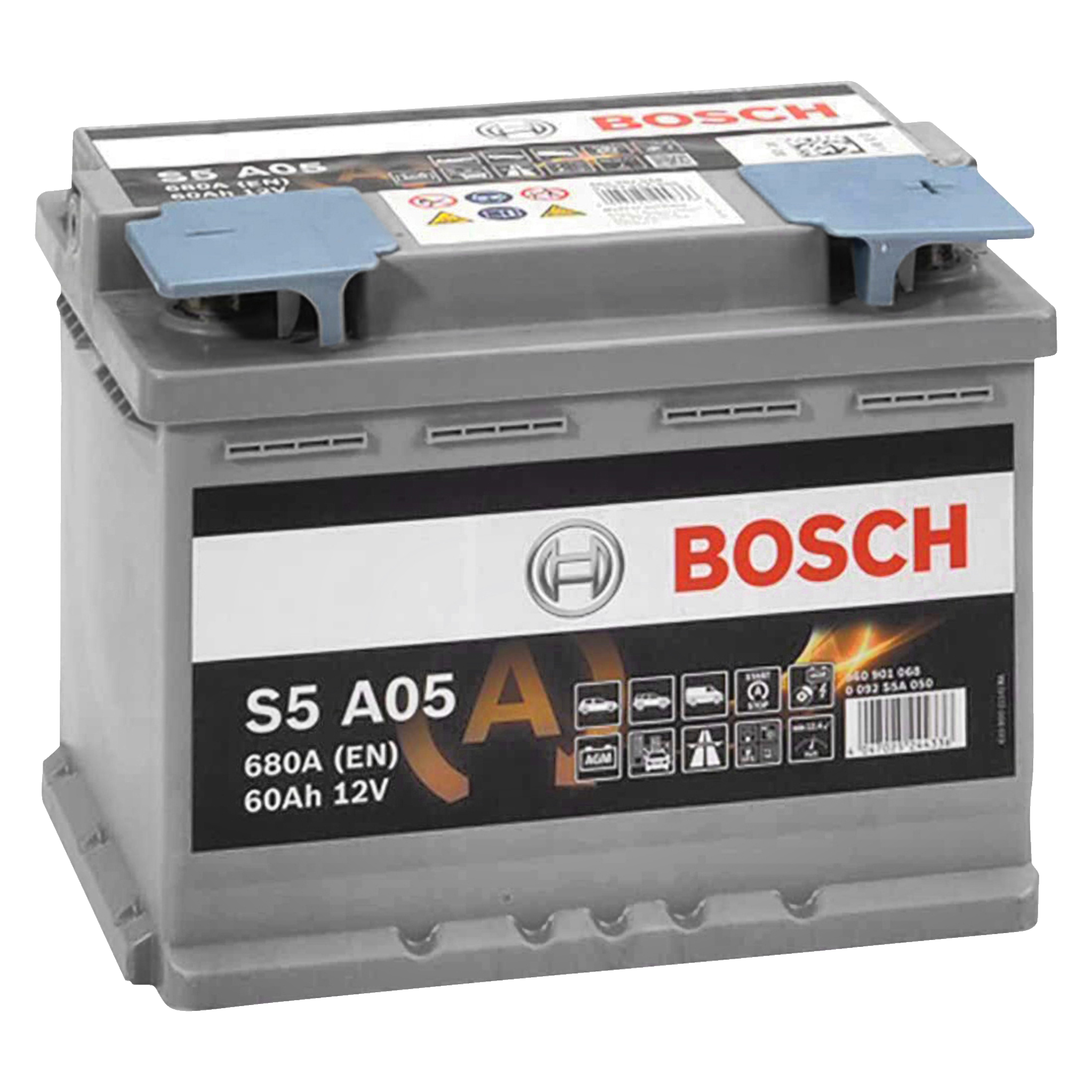Bilbatteri AGM 60 Ah Bosch, S5A05Bosch | S5A05 (1)2 2 299.-Med Start/Stopp-teknikUnderhållsfrittFör moderna bilar