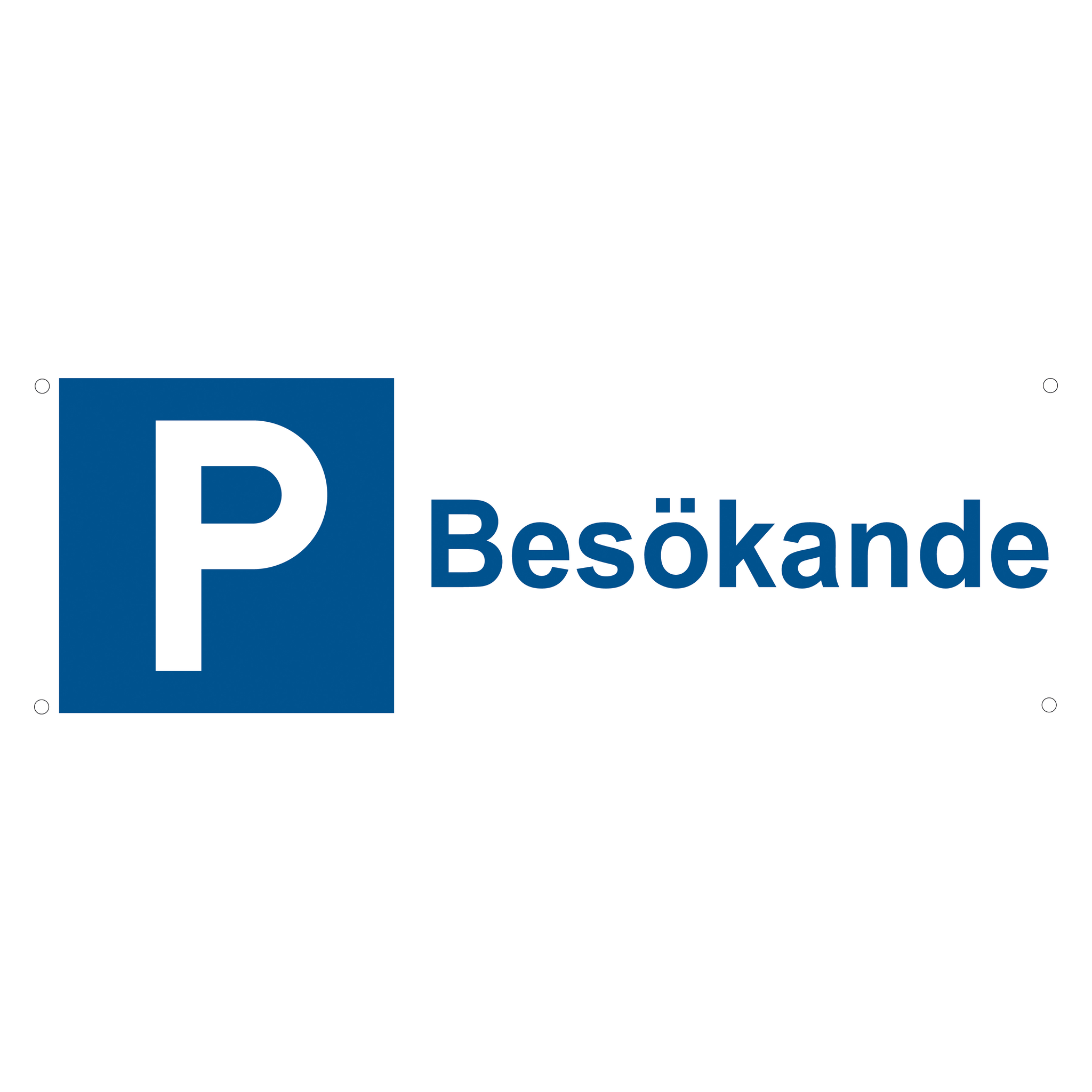 Parkeringsskylt 297x105 mm Dekalstajling (1)179.-Text: "P besökande"Tillverkad av plast