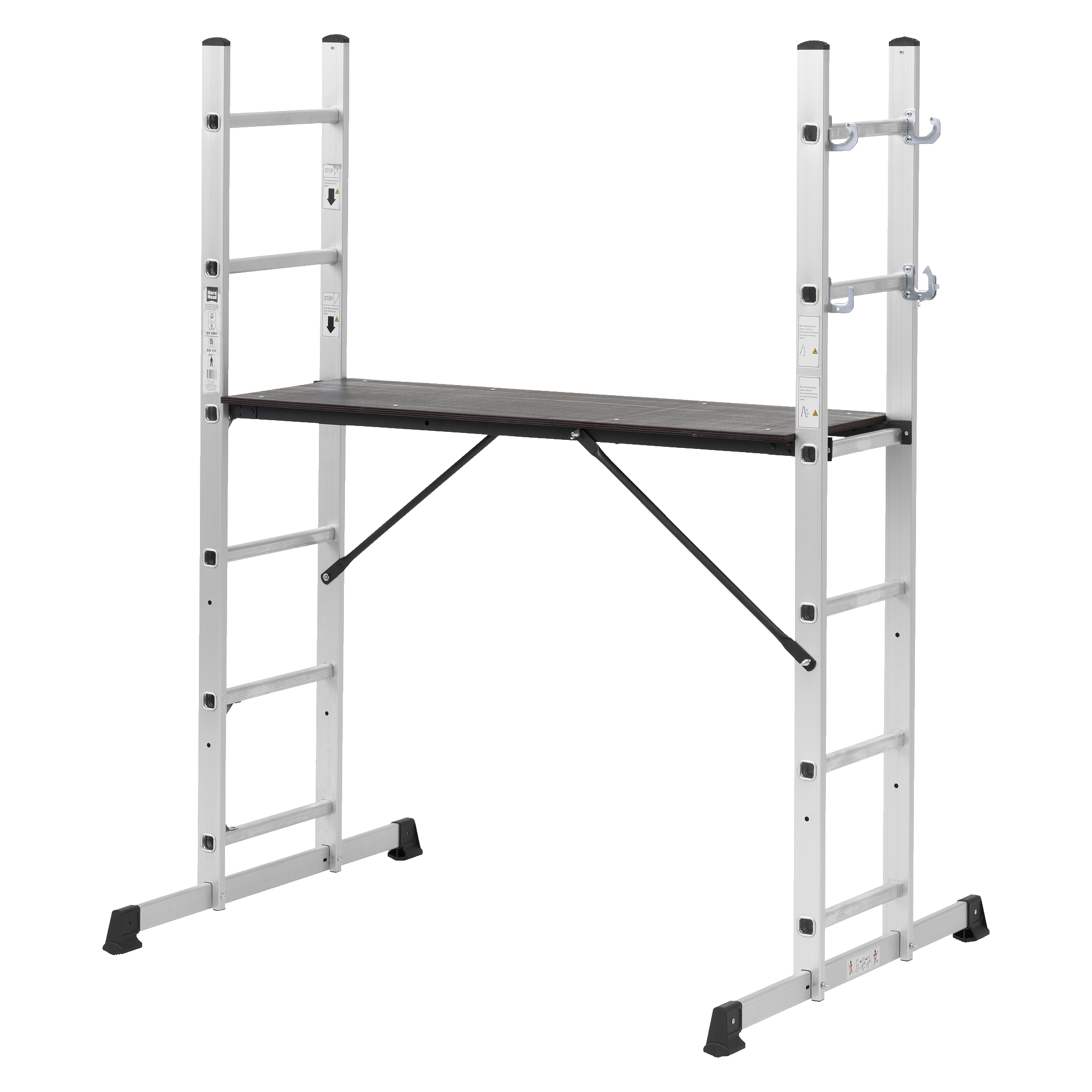 Kombinationsstege med plattform 2x6 steg