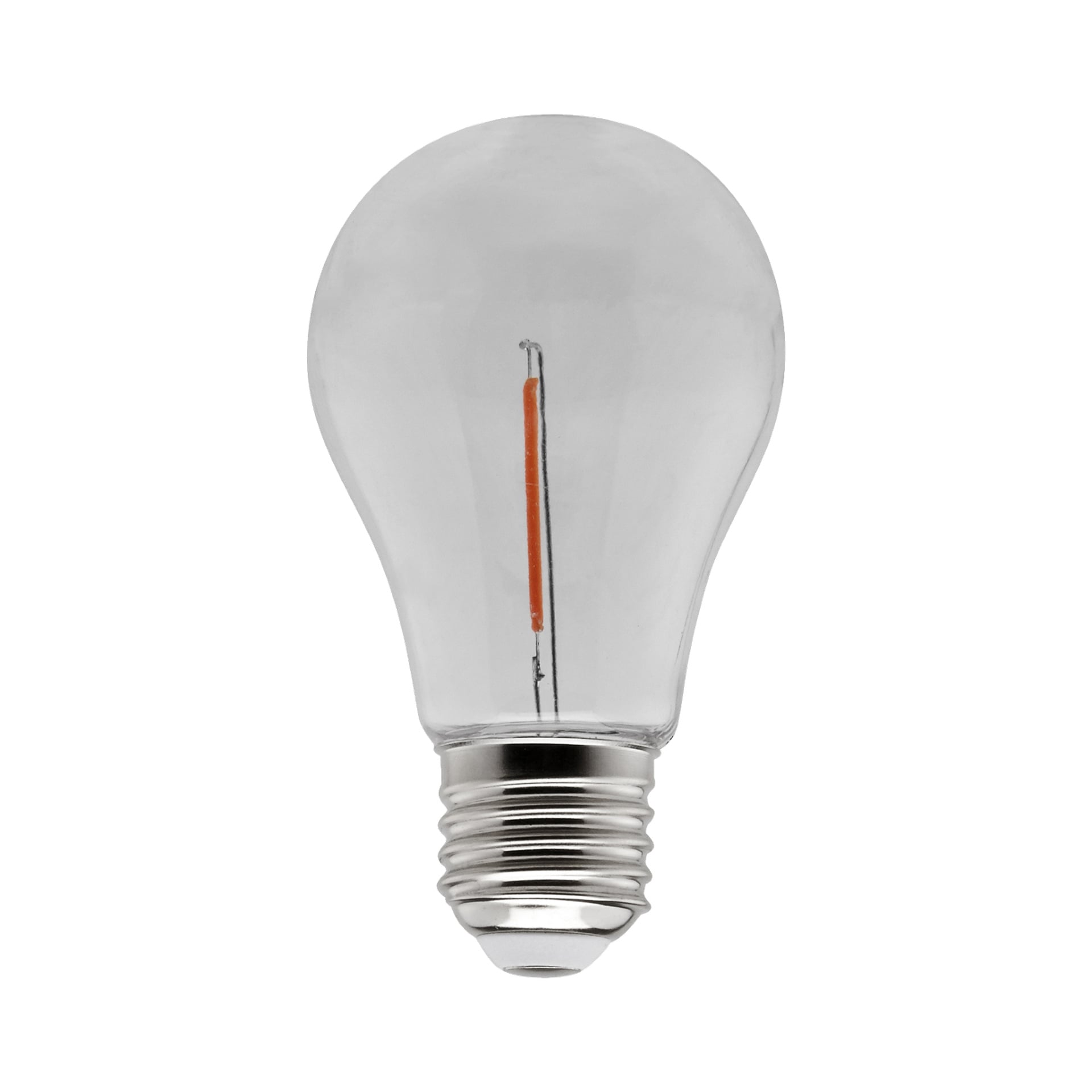 Anslut LED-festlampa med synlig glödtråd och metallskruvbas.